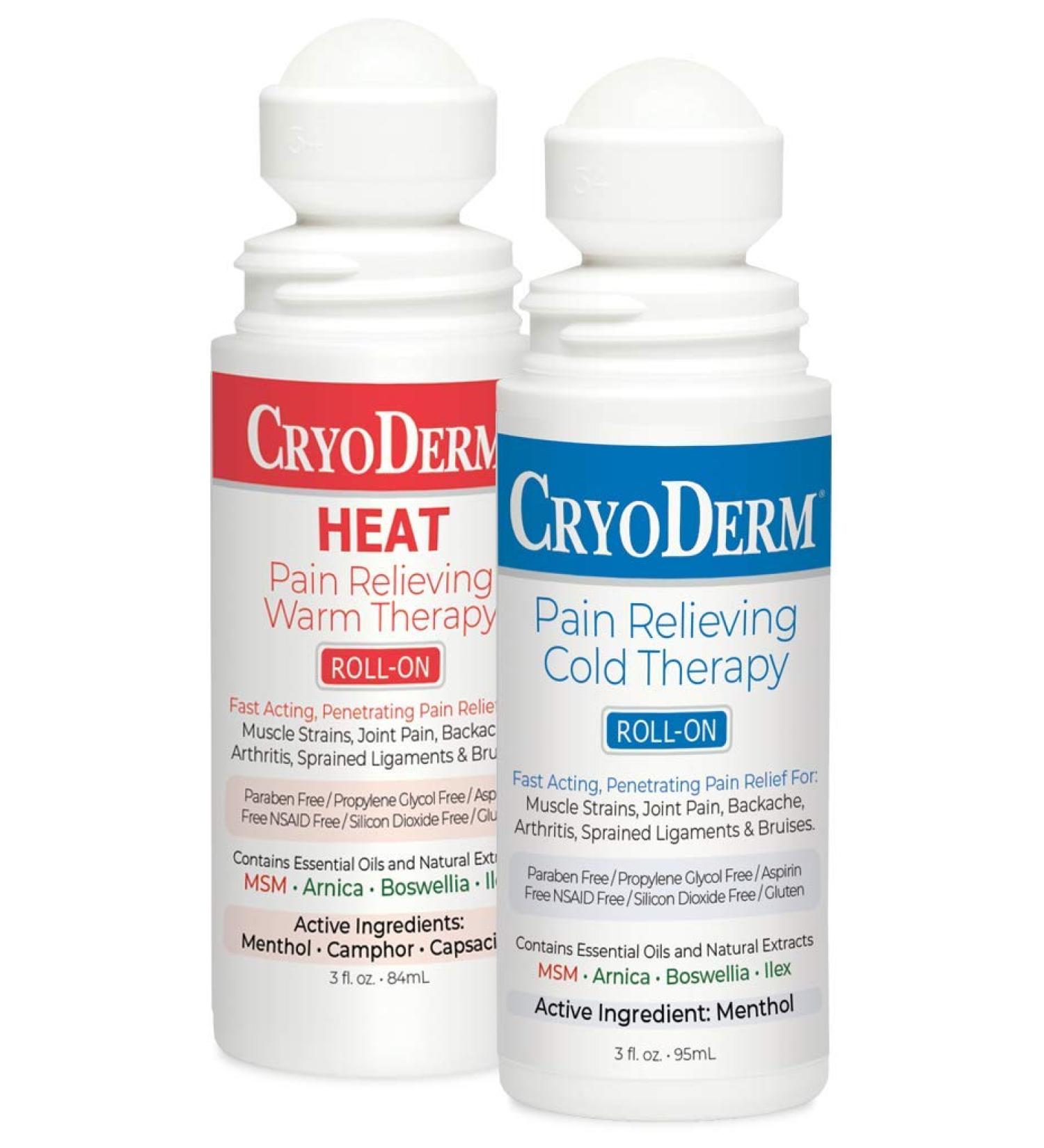 CryoDerm Cold & Heat 3 oz Roll On Combo - Fast Pain Relief - Buy Online on GoSupps.com