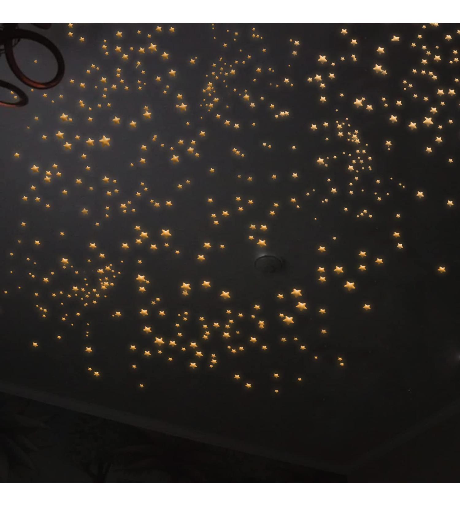 Glow in The Dark Stars Decals 633 Pcs | Luminous Dot 3D Starry Stickers for Ceiling or Wall | Kids Bedroom Decor in Orange - Buy Online on GoSupps.com