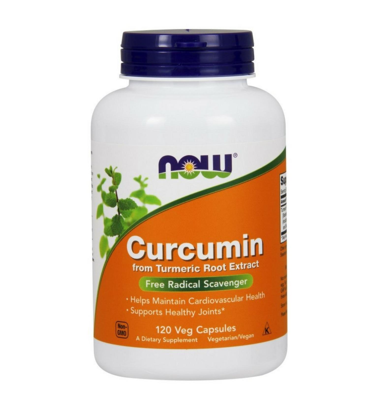 NOW Curcumin Turmeric Root Extract 120 Veg Capsules