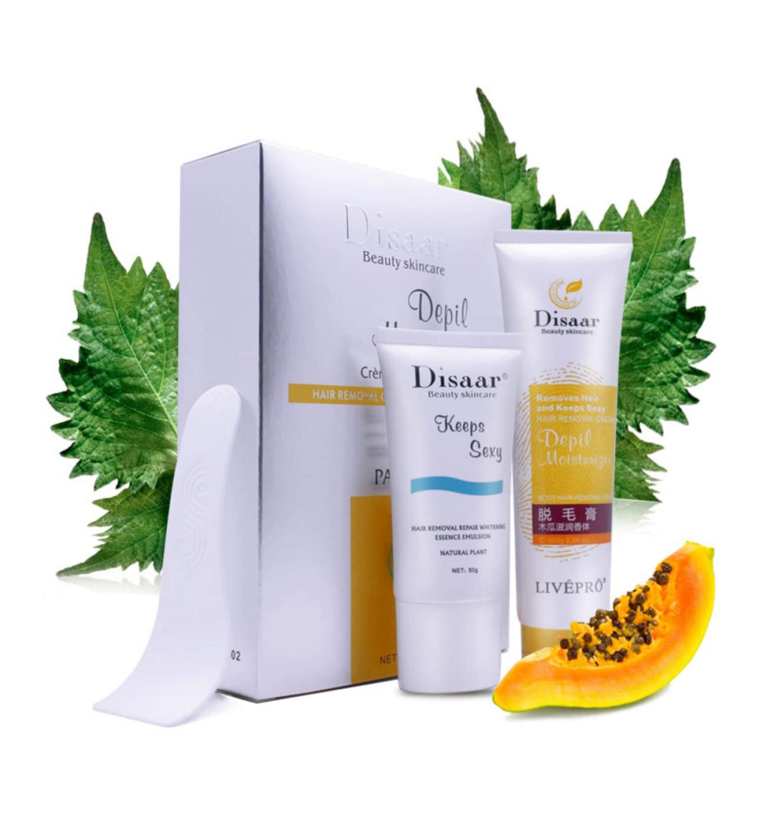 Depilatory Hair Removal Cream & Repairing Milk Essence Set - Moisturizing Skin | 100g + 50g | International Shipping - Buy Online on GoSupps.com