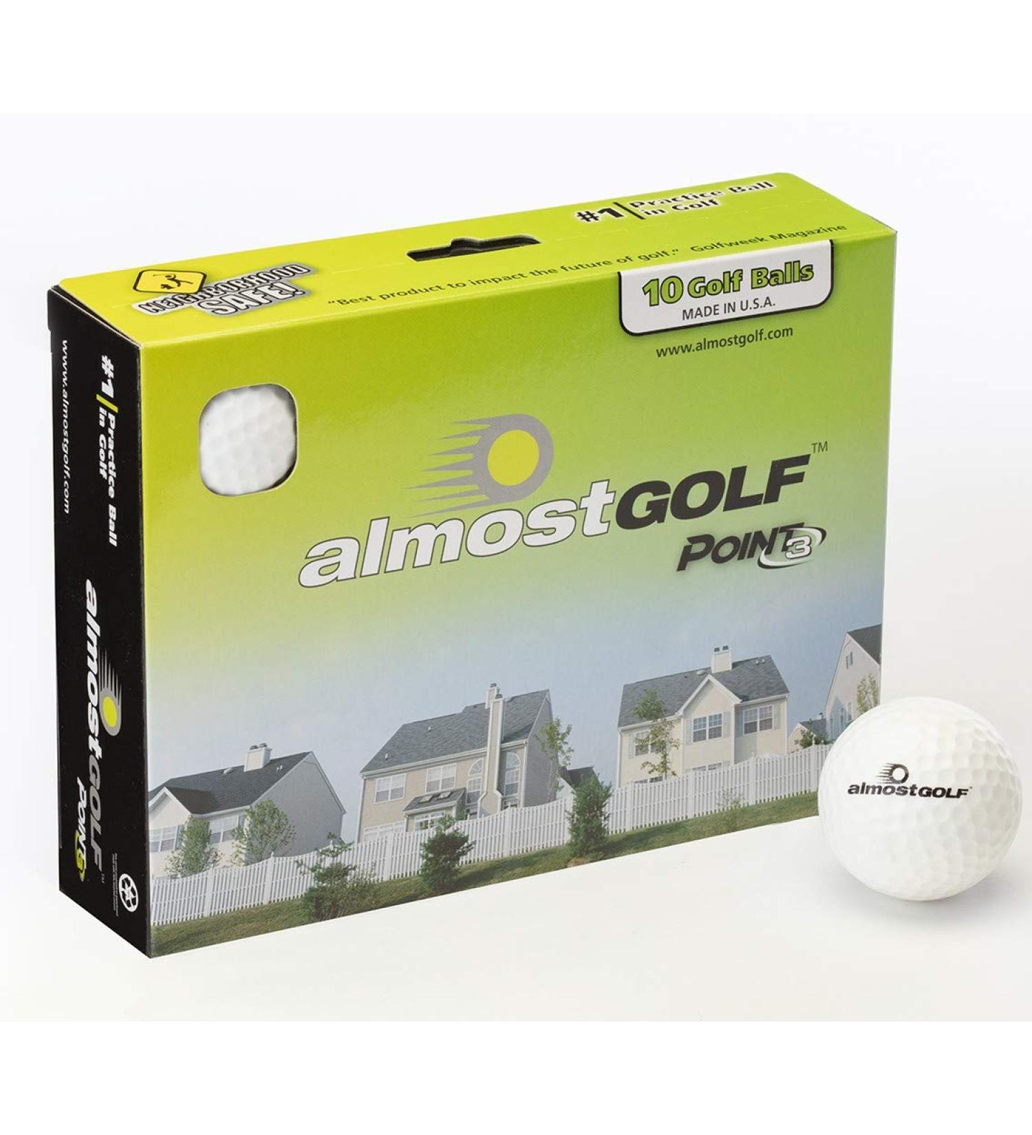 ALMOSTGOLF Point3 Limited Flight Practice Golf Balls Realistic Spin Trajectory & Accuracy Foam Training Balls Pack of 10 White - Buy Online on GoSupps.com
