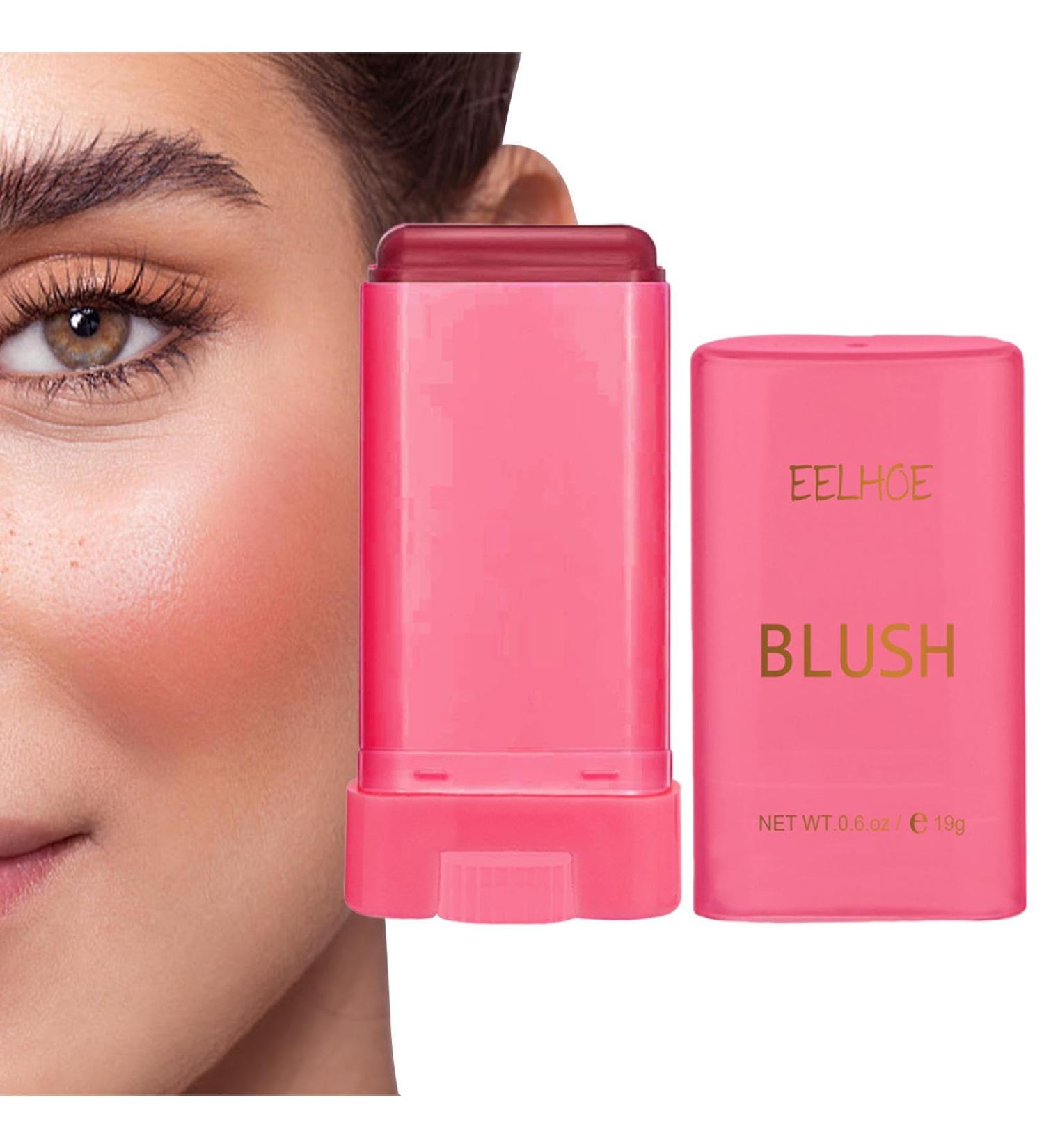 Travel Face Cream Blusher Stick - Creamy Makeup Solid Moisturizing Stick Cheeks Blusher - Cheeks Blusher Creamy Makeup Cheeks Blusher Beauty Blusher for Face Fanelod Red - Buy Online on GoSupps.com