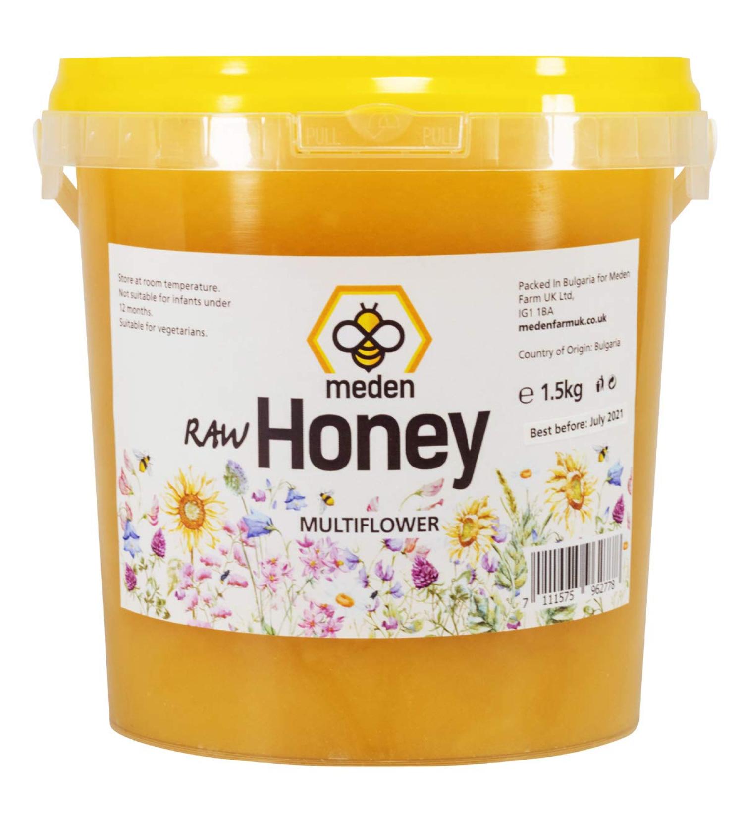 Meden Multiflower Miel 100 % pur non filtr non chauffant 1 5 kg - Buy Online on GoSupps.com