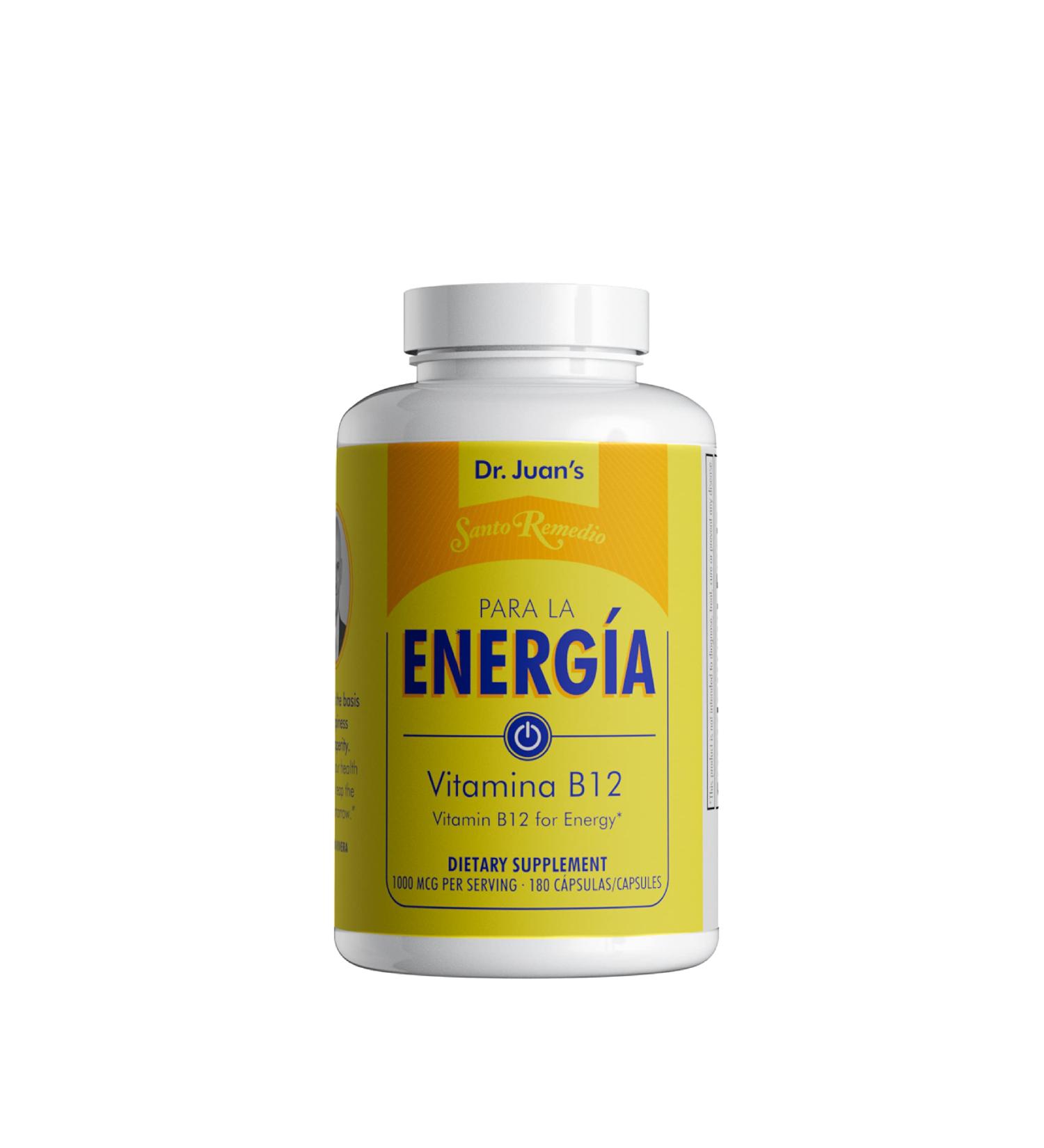 Santo Remedio Vitamin B12 1000 MCG 180 Capsules -Non-GMO, Gluten Free, Energy Booster - Buy Online on GoSupps.com