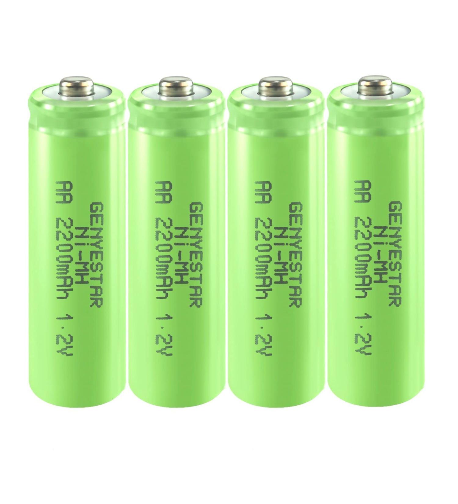 Rechargeable AA Batteries 2200mAh - Pre-Charged NIMH Low Self Discharge | 4 Pack for Solar Lights & Electronics - Buy Online on GoSupps.com