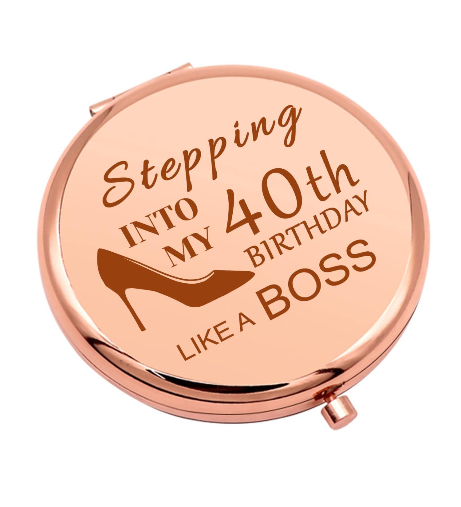 40th Birthday Gifts for Women - Compact Mirror for Wife, Mom, Friend - Turning 40 Makeup Mirror Gift - Ideal for Colleague, Coworker - Thoughtful Present for Her - Buy Online on GoSupps.com