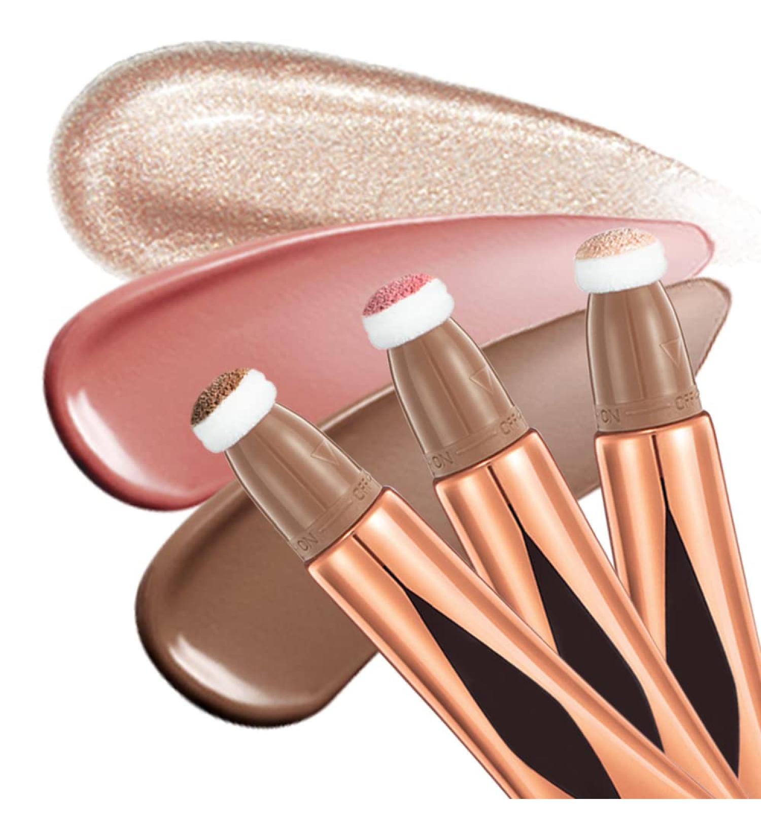 Bronzer & Contour Stick with Cushion Applicator - Natural Matte Finish, Lightweight & Blendable Cream Contour - Liquid Contour Set (01 Blush, 03 Highlighters, 05 Contour Shades) - Buy Online on GoSupps.com