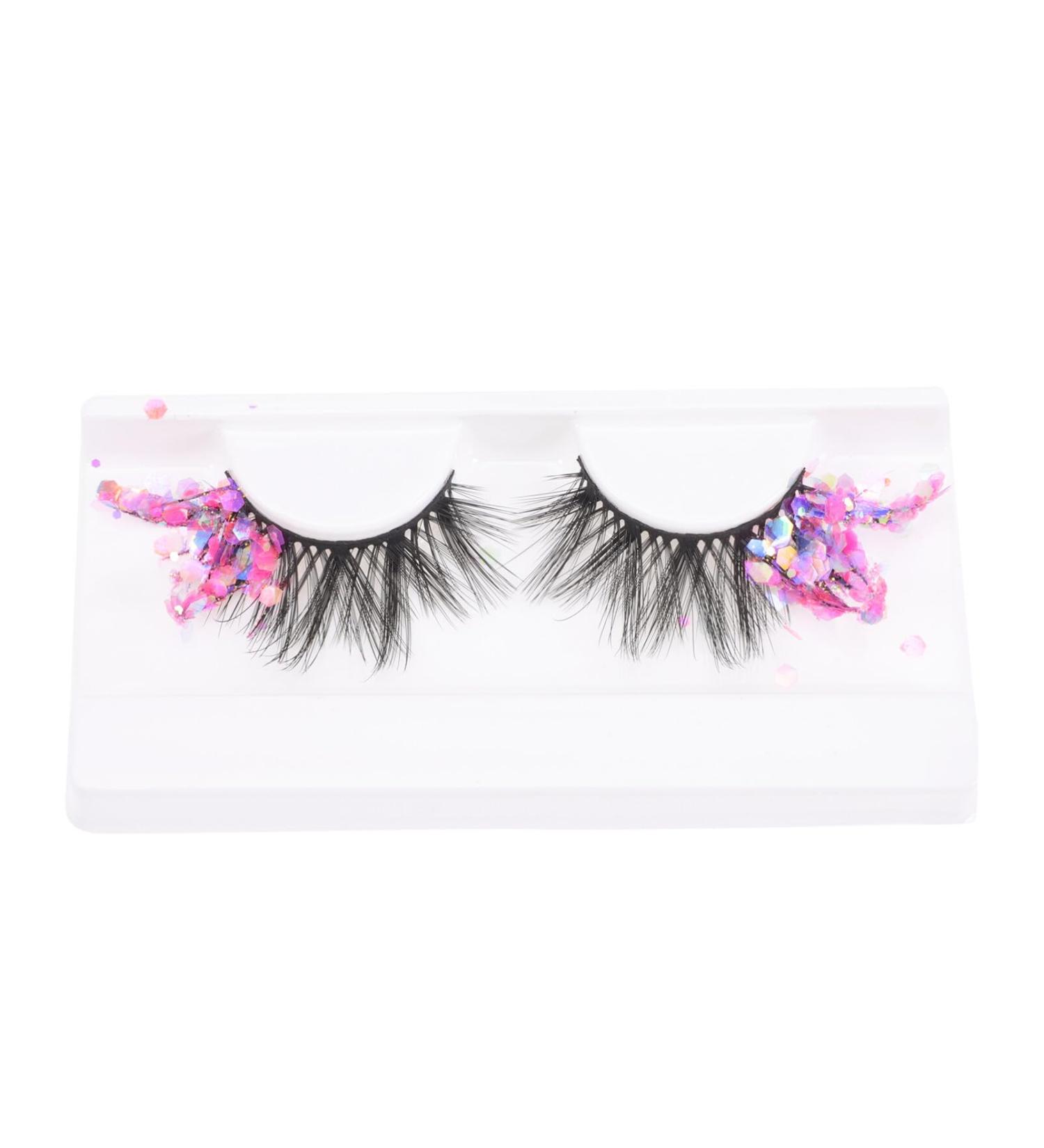 Lurrose False Lashes Dramatic Glitter Eyelashes False Eyelashes Drag Mermaid Makeup DIY Lashes Decorative Fake Eyelashes Eye Lash Extension Lash Sequins - Buy Online on GoSupps.com