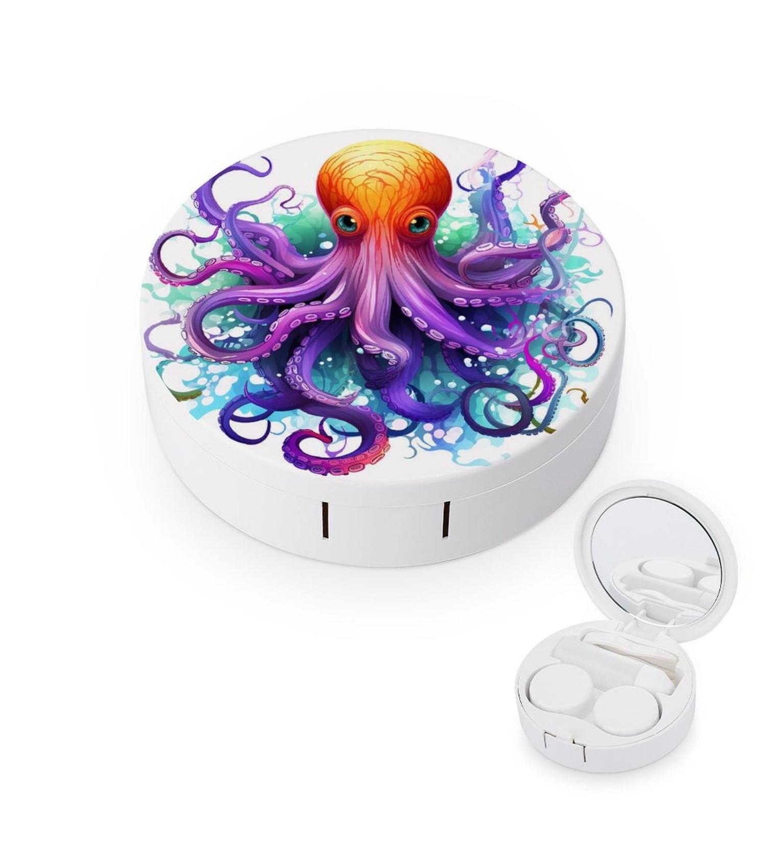 Colorful Octopus Contact Lens Case - Portable Travel Storage Box for Contacts - Buy Online on GoSupps.com