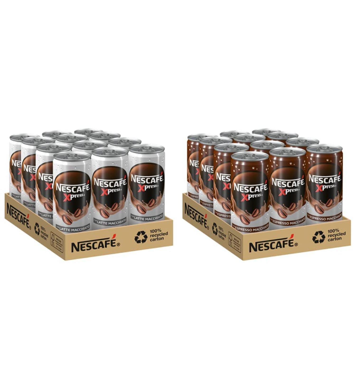 Buy Nescaf XPress Latte Macchiato & Espresso Macchiato Cans - 12 x 250ml | Iced Coffee On-the-Go - International Shipping - Buy Online on GoSupps.com