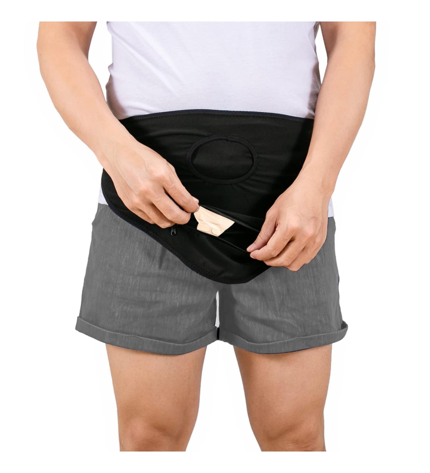 Ostomy Belt Black | Stealth Support Belt for Men & Women | Colostomy Bag Cover | Secure Ostomy Wrap for Sports & Swimming | Inner Pocket | High-Quality Ostomy Supplies - L - Buy Online on GoSupps.com