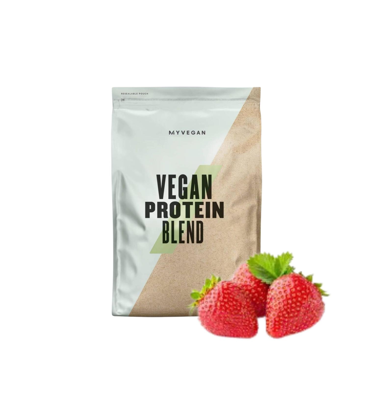 Strawberry Flavour Vegan Protein Powder Blend 250g - Low-Sugar, Gluten-Free, Plant-Based Formula - Buy Online on GoSupps.com