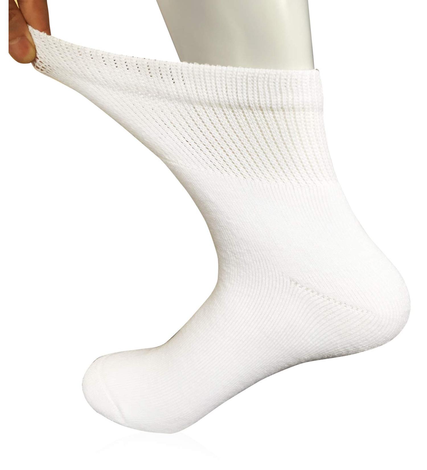 Women's Diabetic Ankle Quarter Socks - Extra Wide, Non-Binding Top, Moisture Wicking - 4 Pairs White - Ideal for Diabetes, Swollen Feet, Neuropathy - One Size - Buy Online on GoSupps.com