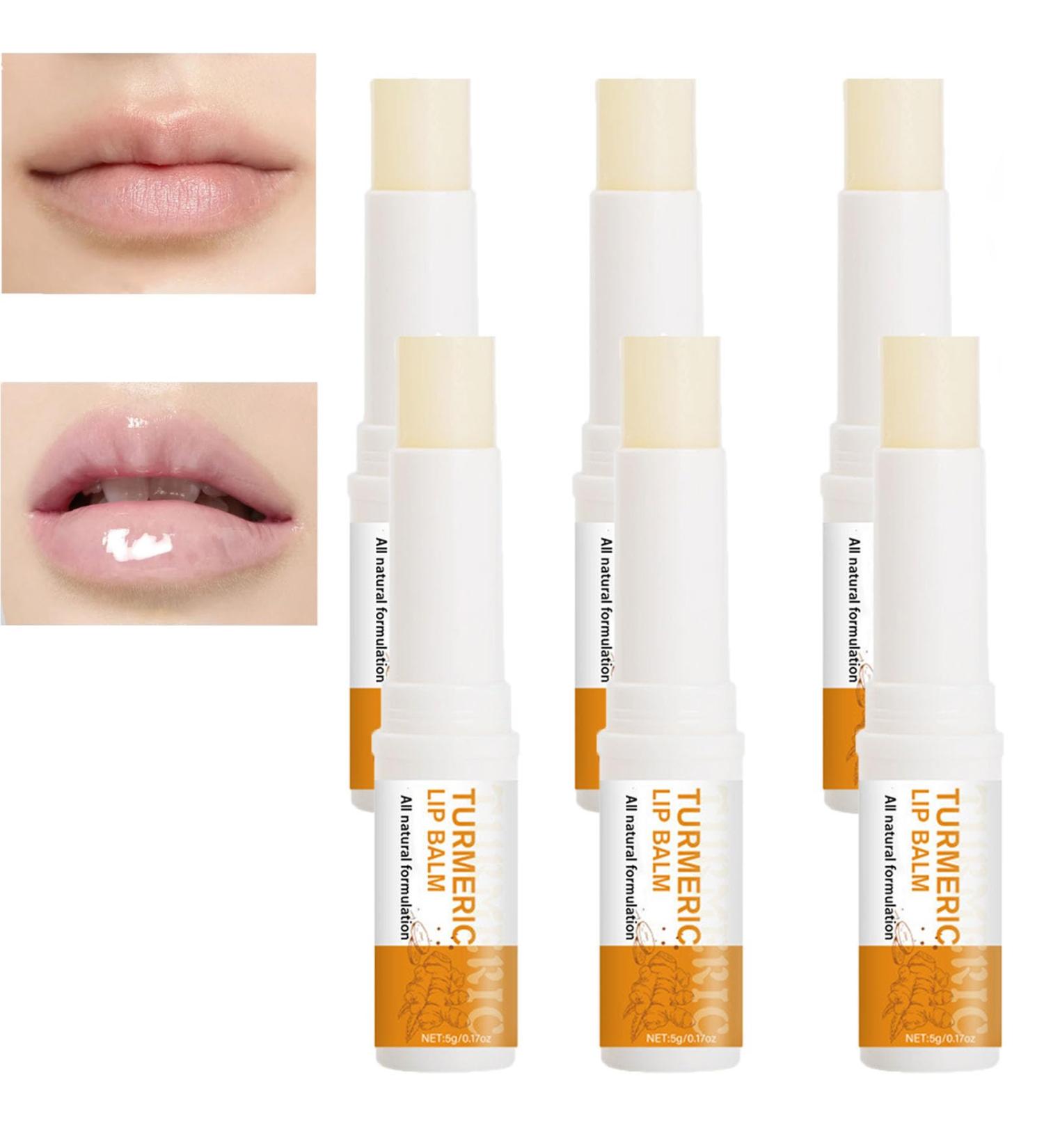  homomdy Turmeric Lip Balm for Dried and Cracked Lips Turmeric Lip Lightening for Dark Lips Lip Wrinkle Reduction Dull Dark Lip (6pcs) - Buy Online on GoSupps.com