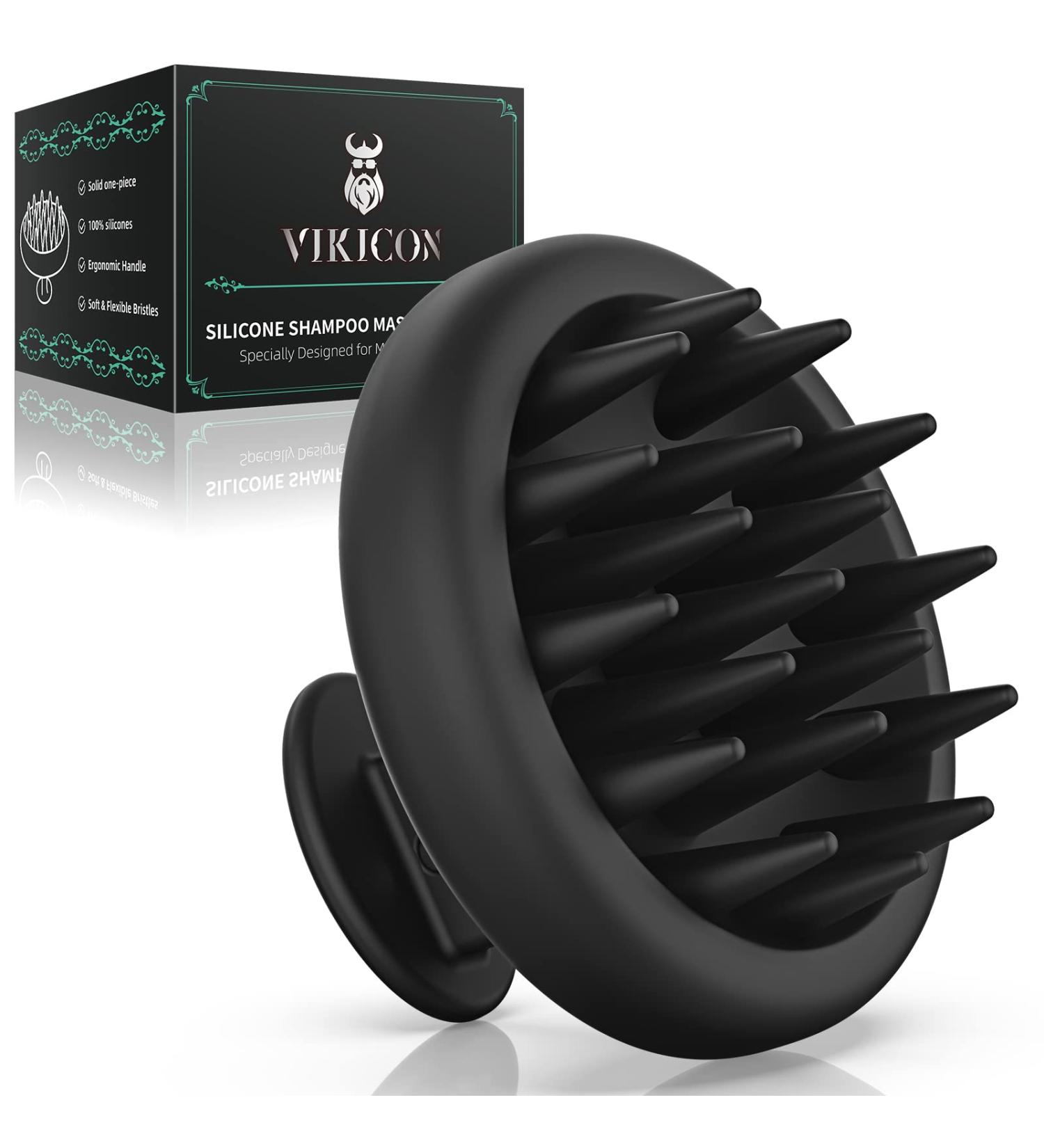 Vicicon Scalp Massage Brush - 100% Silicone Hair & Beard Massager for Growth & Deep Cleaning - Ideal Scalp Shampoo Brush - Buy Online on GoSupps.com