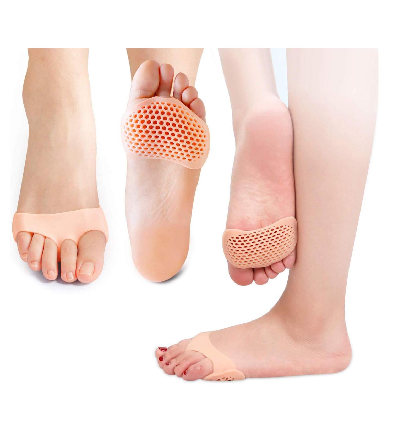 Bobozhong Gel Front Foot Pads - Silicone Forefoot Cushion (2 Pairs) for Pain Relief & Callus Prevention - Ideal for Men & Women - Buy Online on GoSupps.com