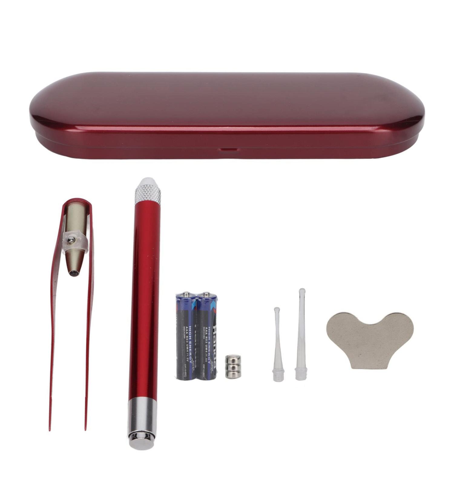 2pcs LED Light Ear Spoon & Tweezers Earwax Remover Tool with Storage Box - Red Portable Luminous Light Ear Pick Cleaner for Kids & Adults - Buy Online on GoSupps.com
