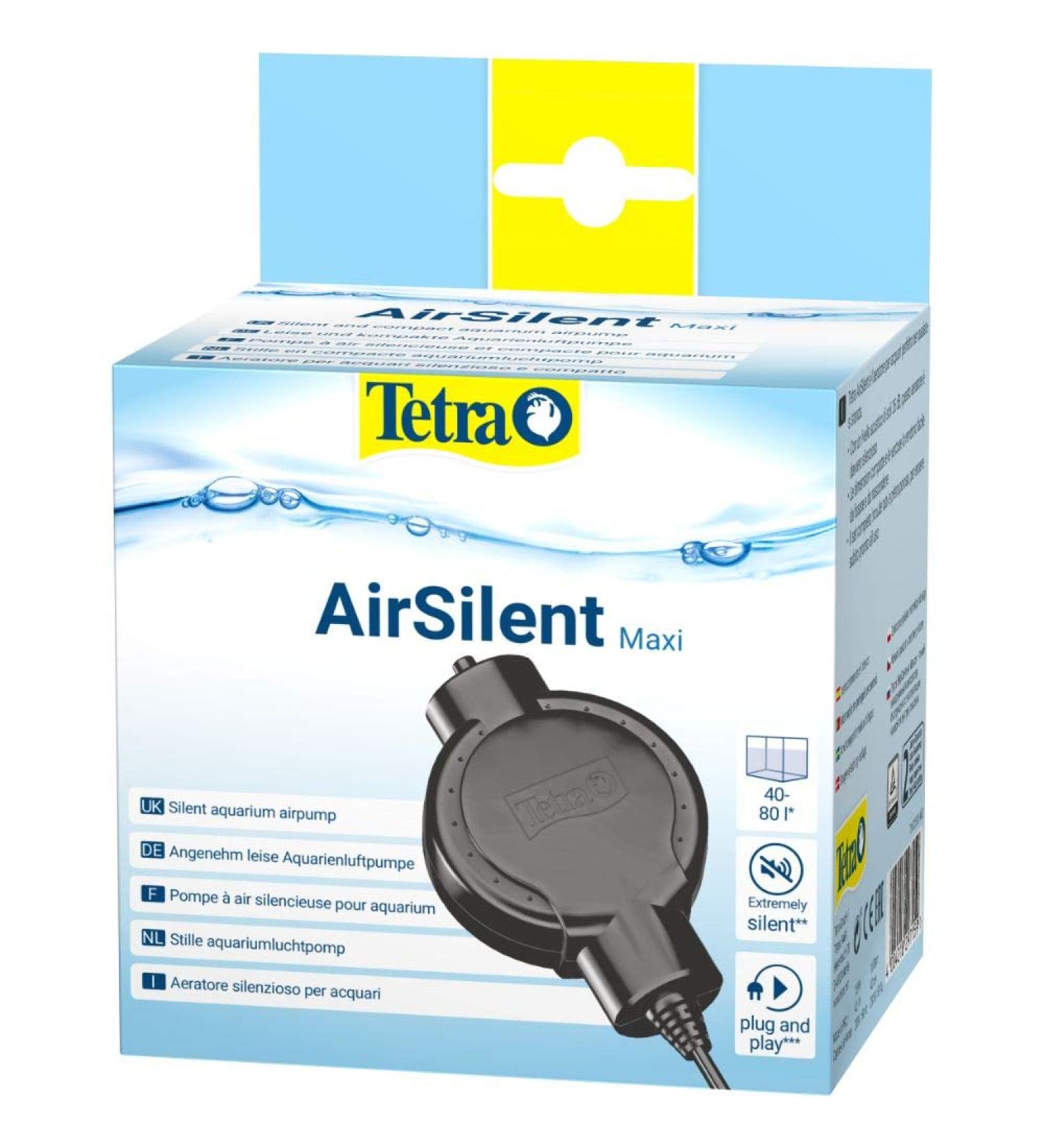 Tetra Airsilent Maxi - Quiet Aquarium Air Pump Set for 40-80L Tanks | Complete with Focal Stone - International Shipping Available - Buy Online on GoSupps.com