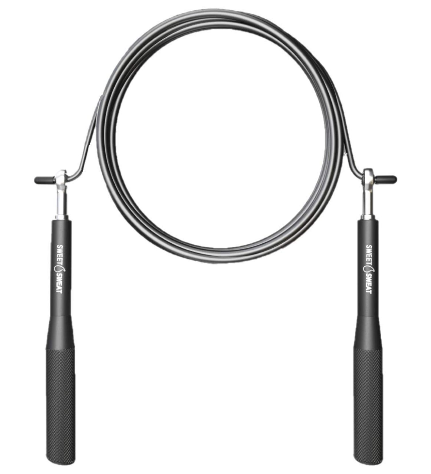 Sports Research Sweet Sweat Speed Rope - Black Jump Rope for Fitness & Speed Training - Buy Online on GoSupps.com