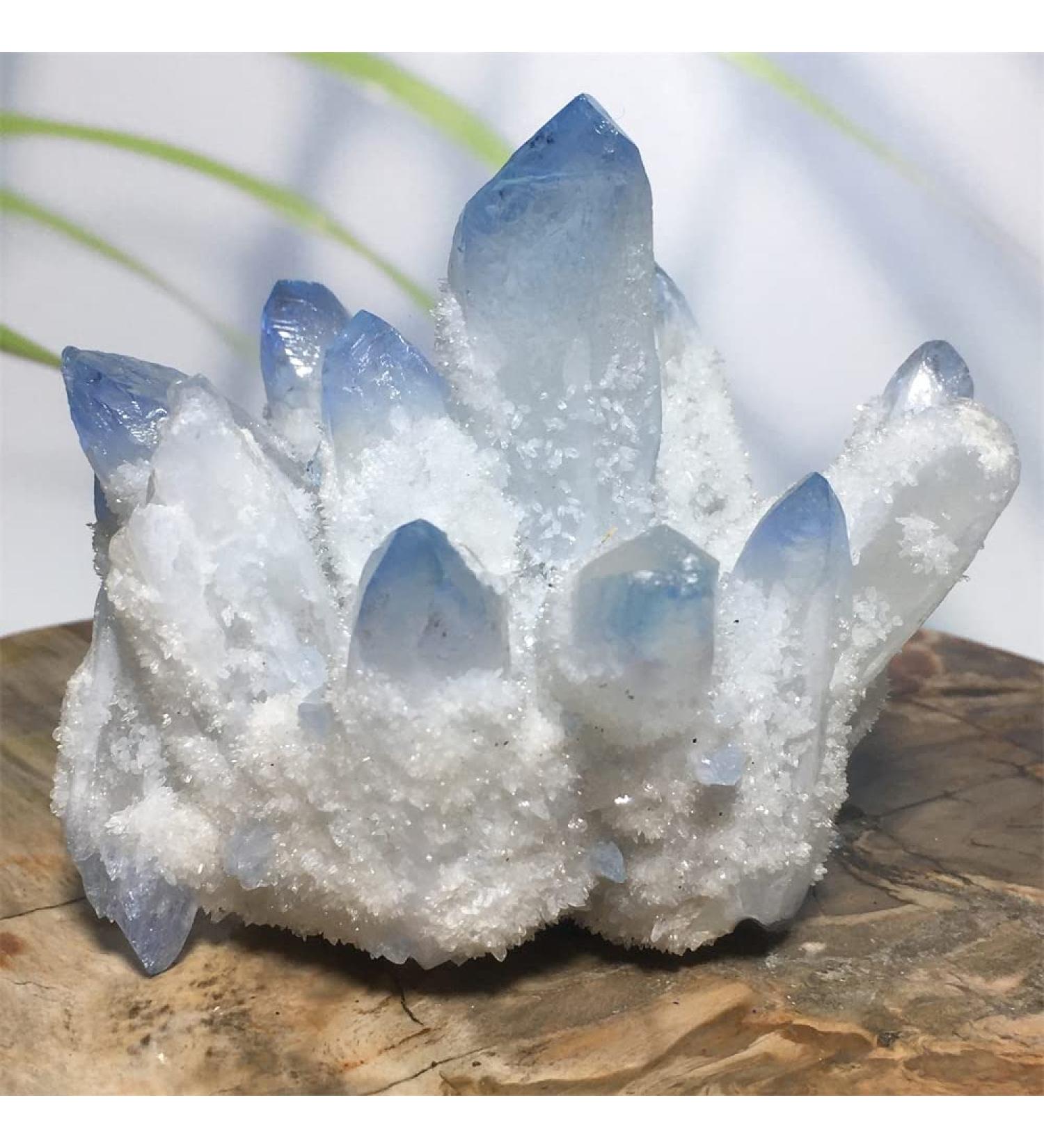 Crystal Natural Gemstone Ghost Phantom Crystal Cluster Quartz Specimen Blue Stone ningxiao - Buy Online on GoSupps.com