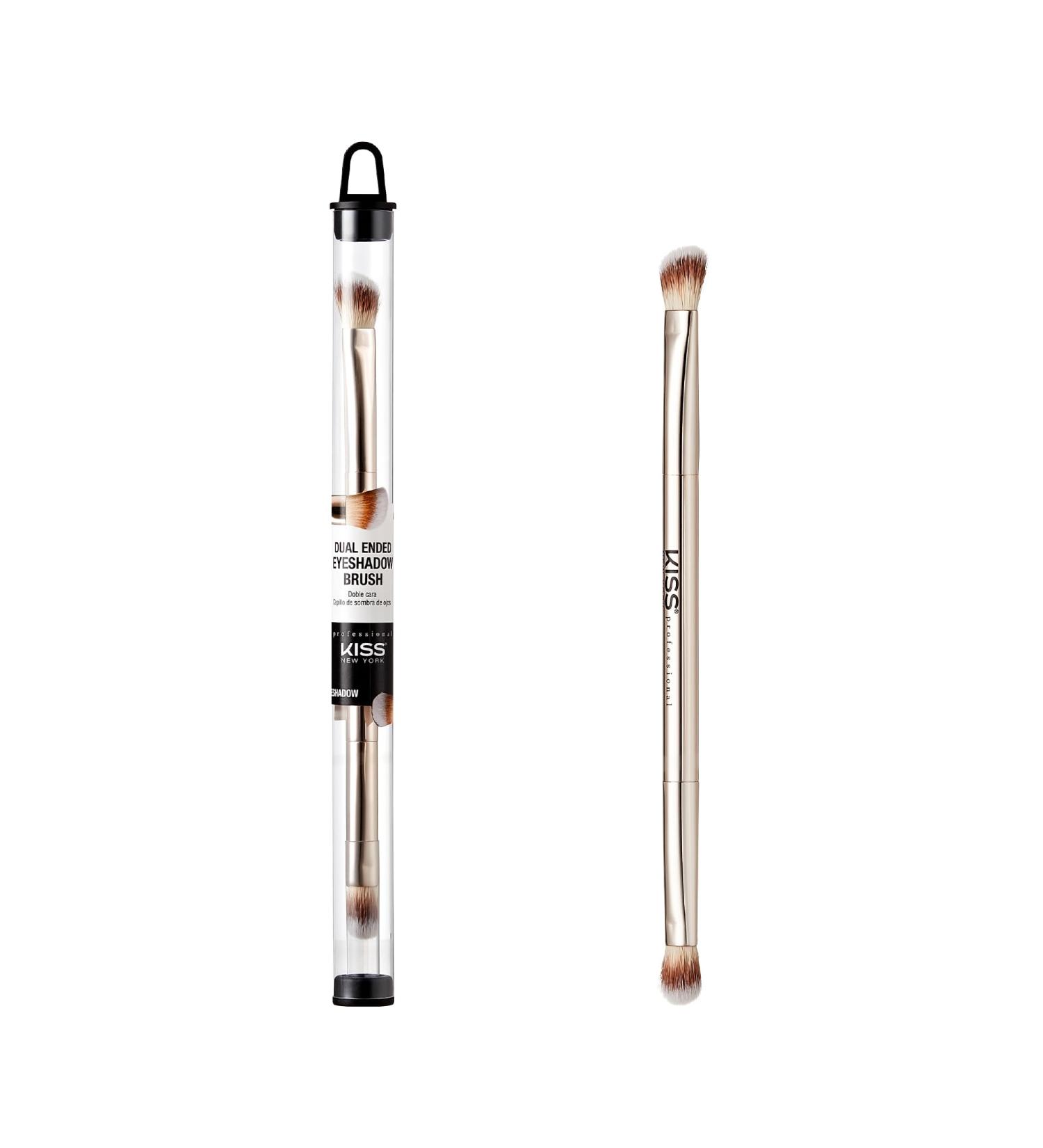 KISS NEW YORK Dual Ended Eyeshadow Brush - Angled & Large for Precise Shaping Smudging & Blending - International Shipping Available - Buy Online on GoSupps.com