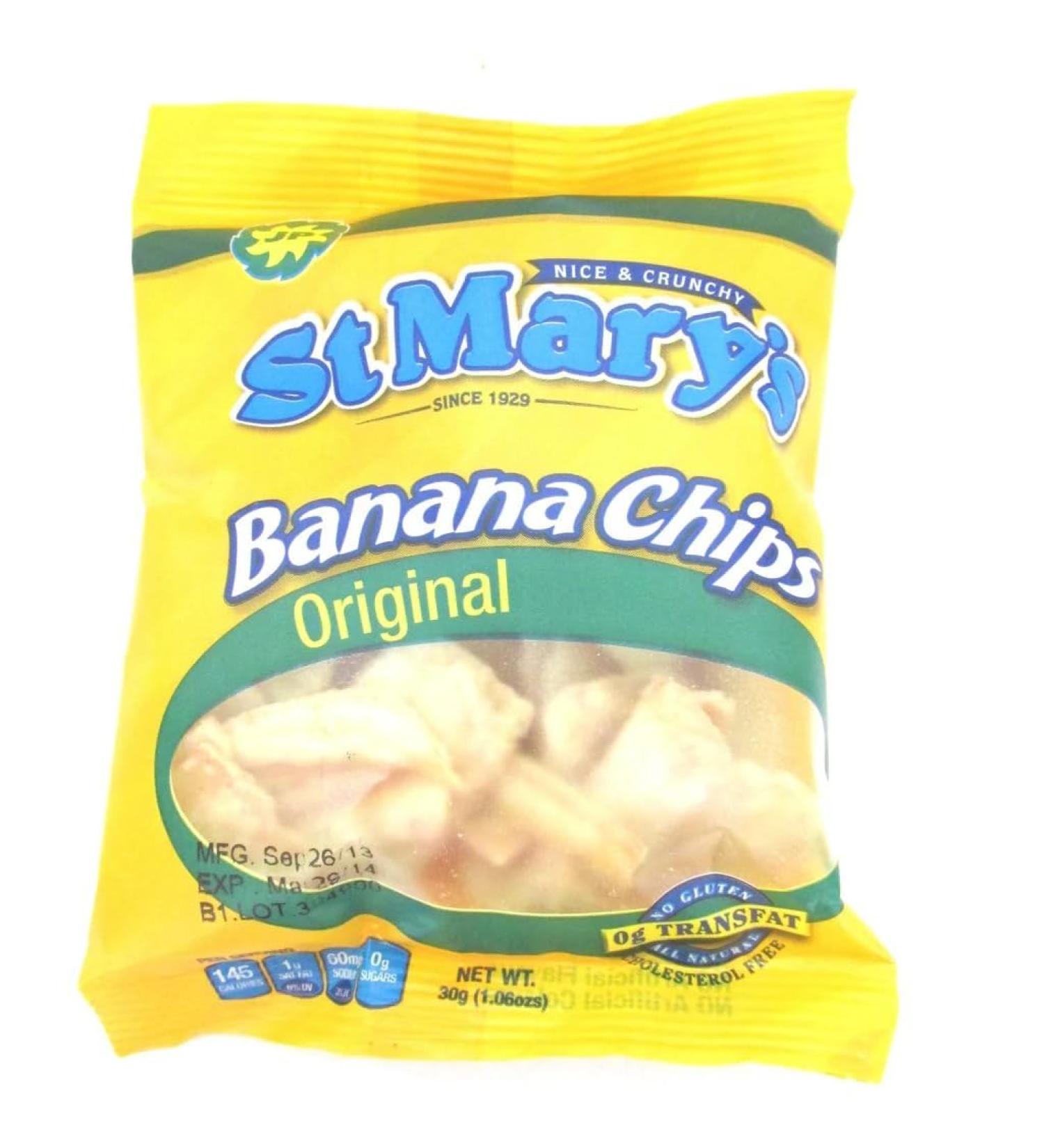 St. Mary's Banana Chips 30g Box of 24-Fd