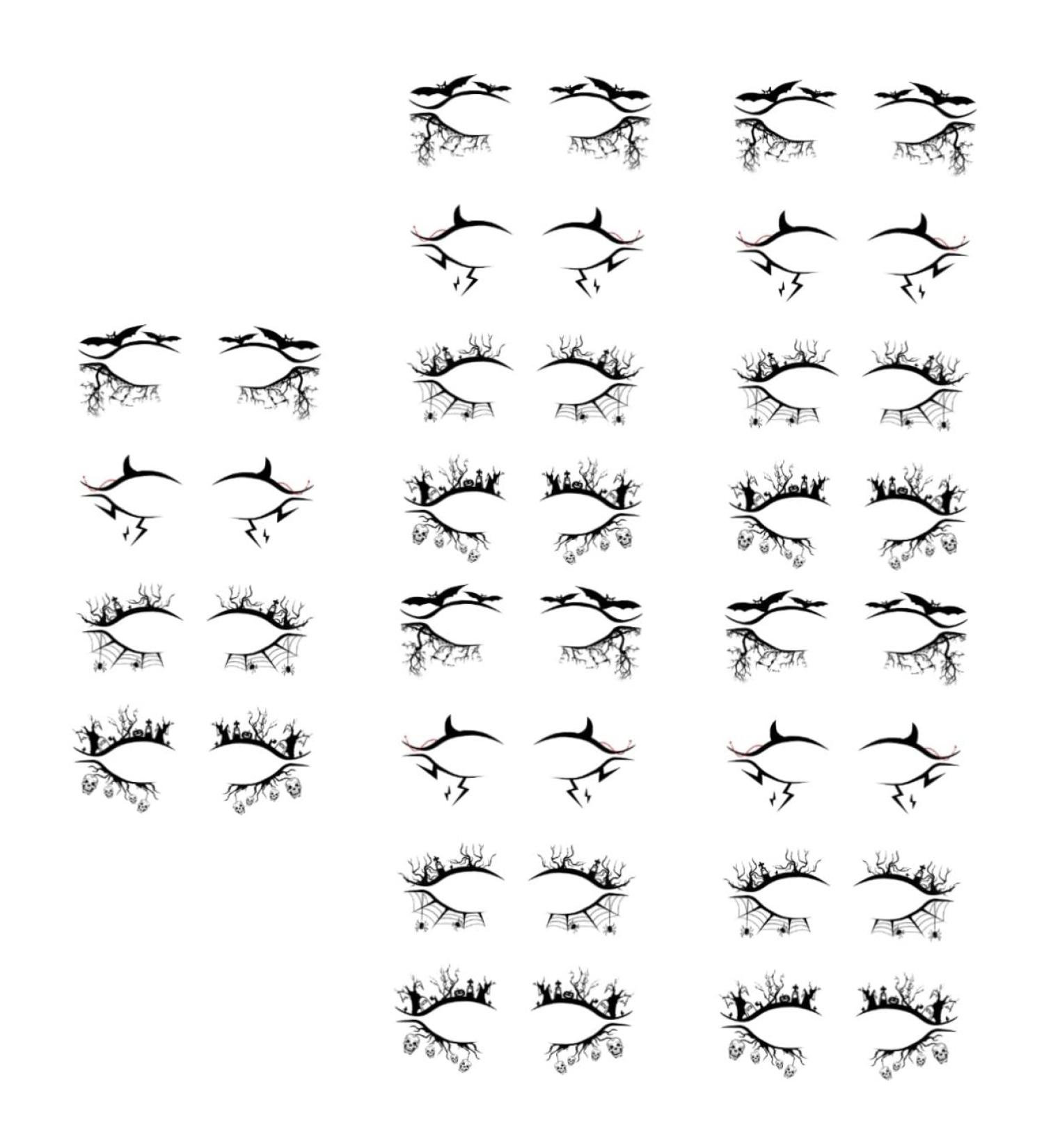 Beavorty Spider Stickers 20 pairs Costume Supply Goodie Liner Eye Classic Eyeliner Horror Trendy Funny Halloween Web Sticker 1 count (Pack of 1) Blackx5pcs - Buy Online on GoSupps.com