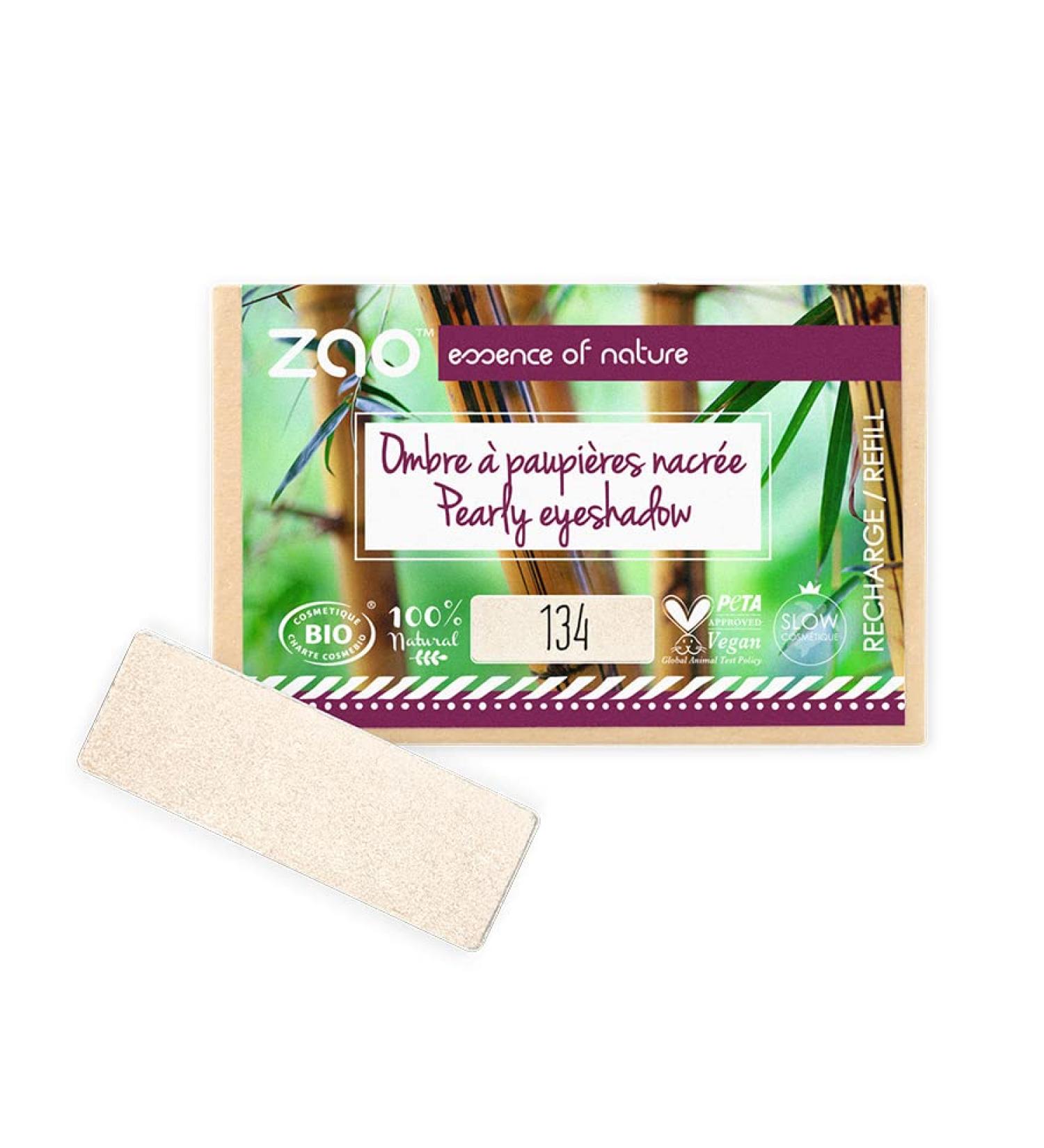 ZAO essence of nature Zao 134 Gold Pearl Rectangle Eye Shadow Refill for Women