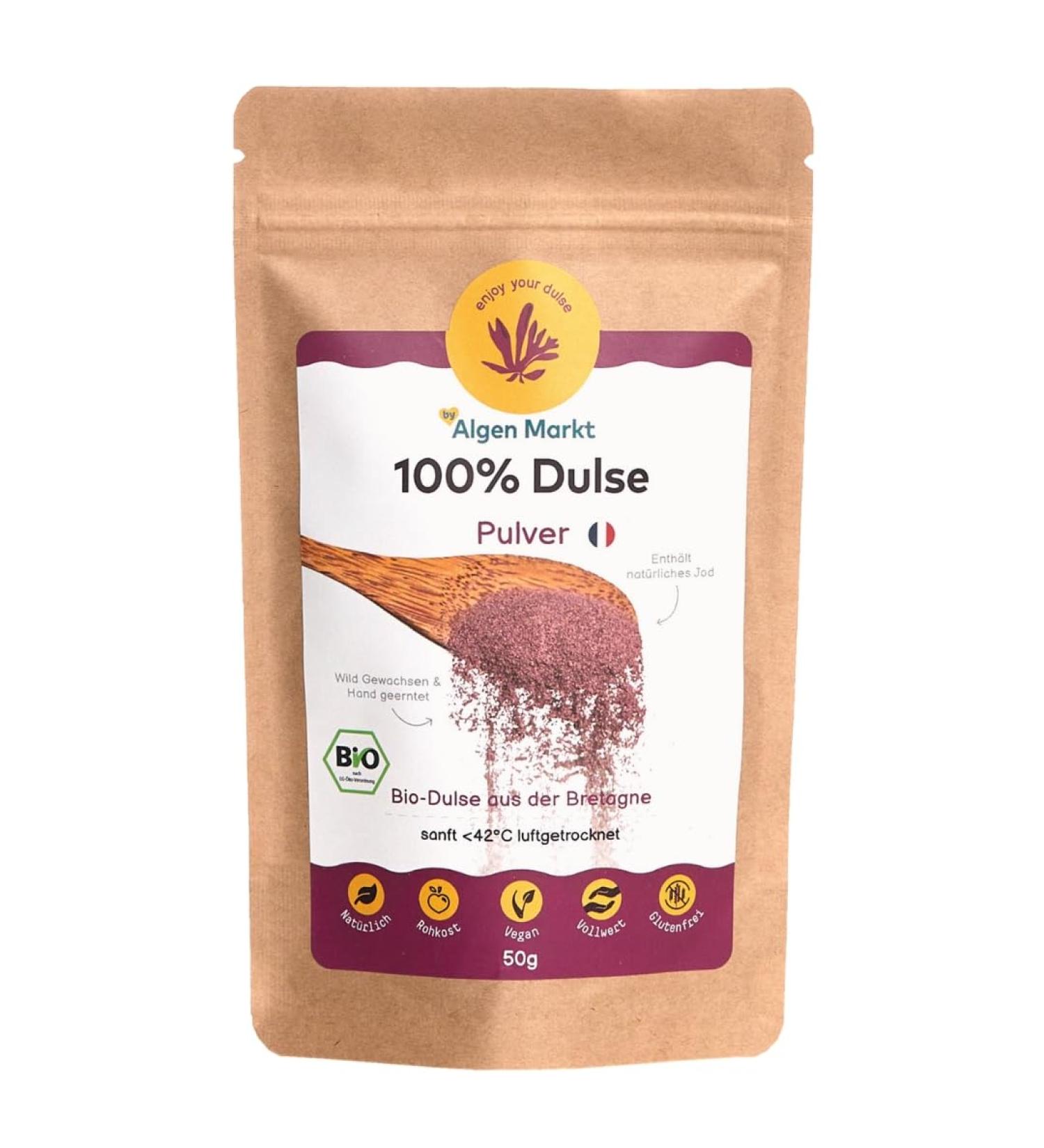 Bio Dulse Powder 100g - Wildly Harvested in Brittany France | Nutrient-Rich Vegan & Gluten-Free Seaweed | Perfect Salt Replacement & Iodine Source - Buy Online on GoSupps.com