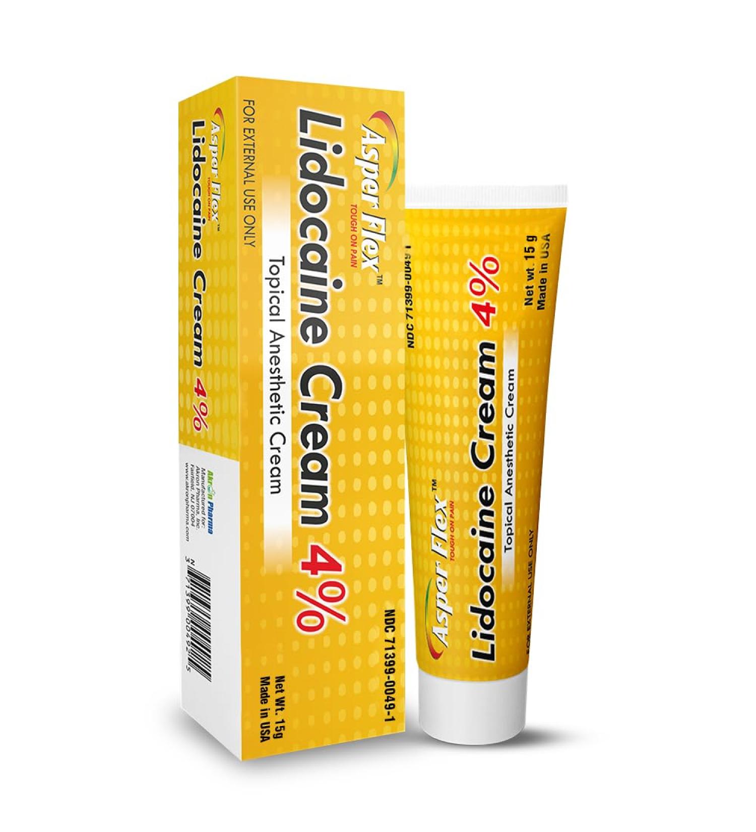ASPERFLEX Lidocaine Pain Relief Cream 4% - Fast-Acting Numbing Cream for Muscle & Joint Pain Arthritis & Backache - 15G - Buy Internationally - Buy Online on GoSupps.com