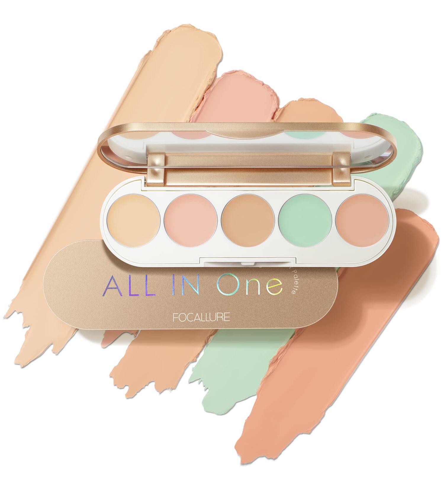FOCALLURE GoldenAge 5-in-1 Concealer Palette - Multi-Use Color Correcting & Contour for Dark Circles | International Shipping Available - Buy Online on GoSupps.com