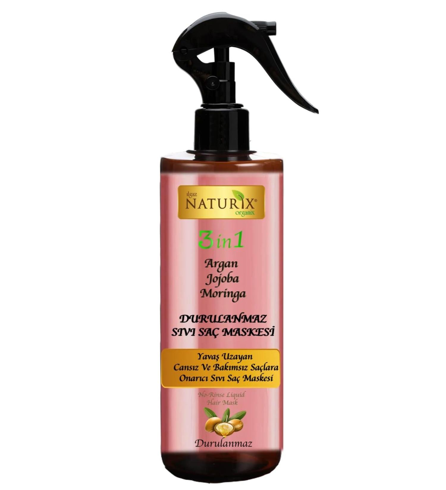 Argan Hair Treatment Spray | Hairspray that Repairs Damaged and Faded Hair and Conditioner Shine | Anti-Frizz Restructuring Growth and Straightening Spray Serum - Buy Online on GoSupps.com