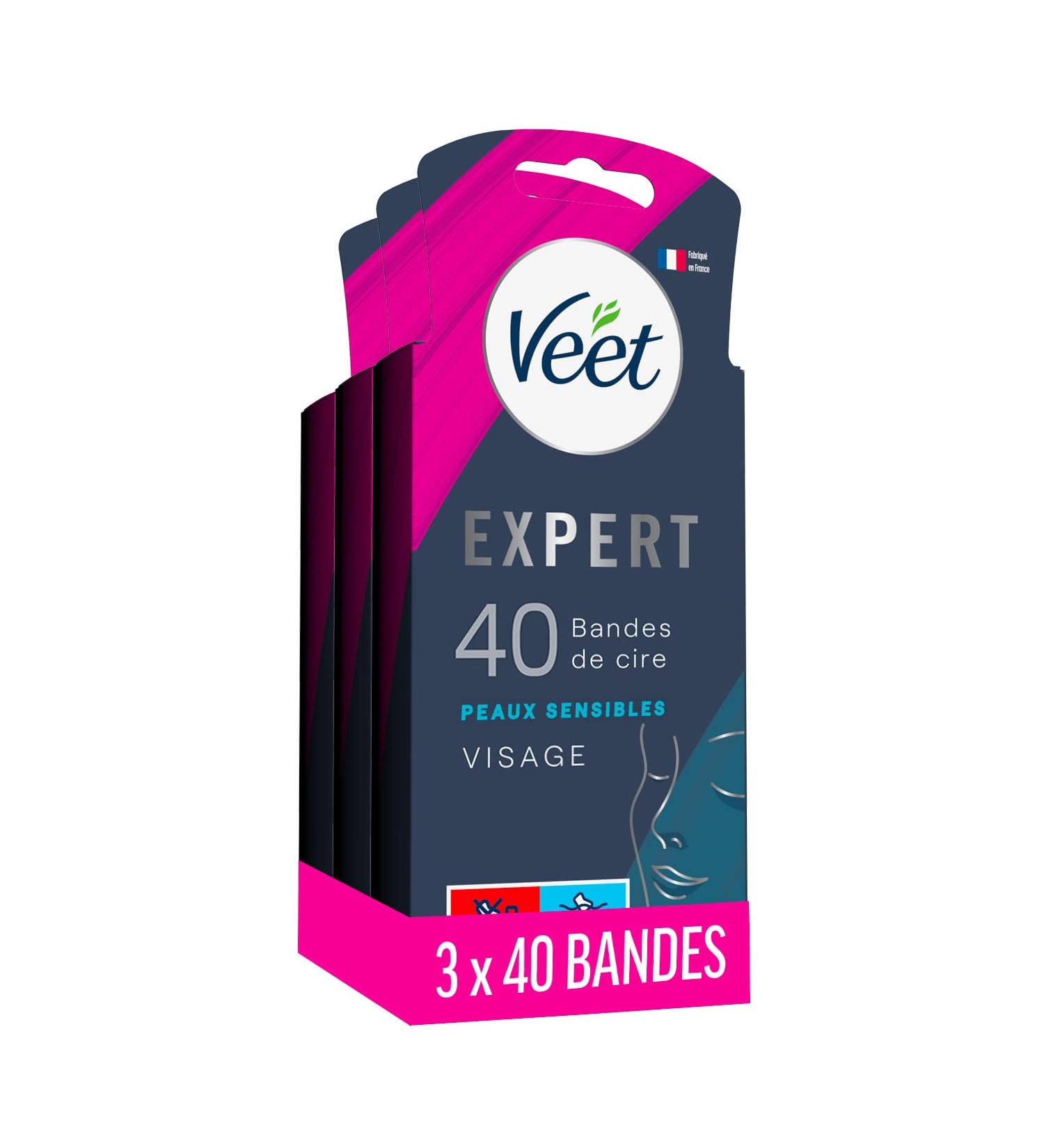 Veet Expert Cold Wax Strips for Sensitive Skin - 120 Strips | Long-Lasting Hair Removal (3 Pack) - Buy Online on GoSupps.com