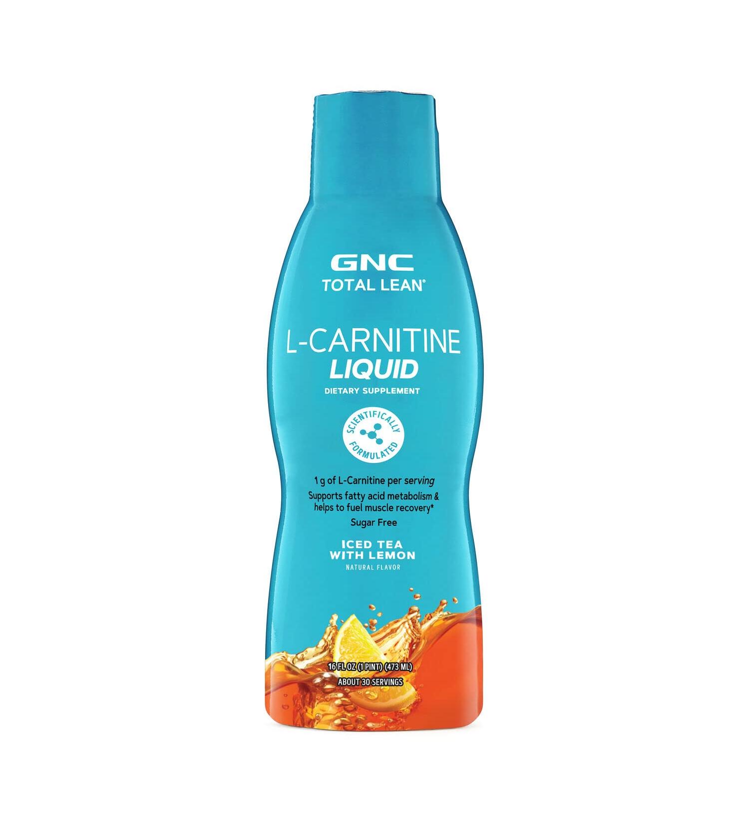 GNC Total Lean L-Carnitine Liquid | Supports Muscle Recovery | Iced Tea with Lemonade | 30 Servings
