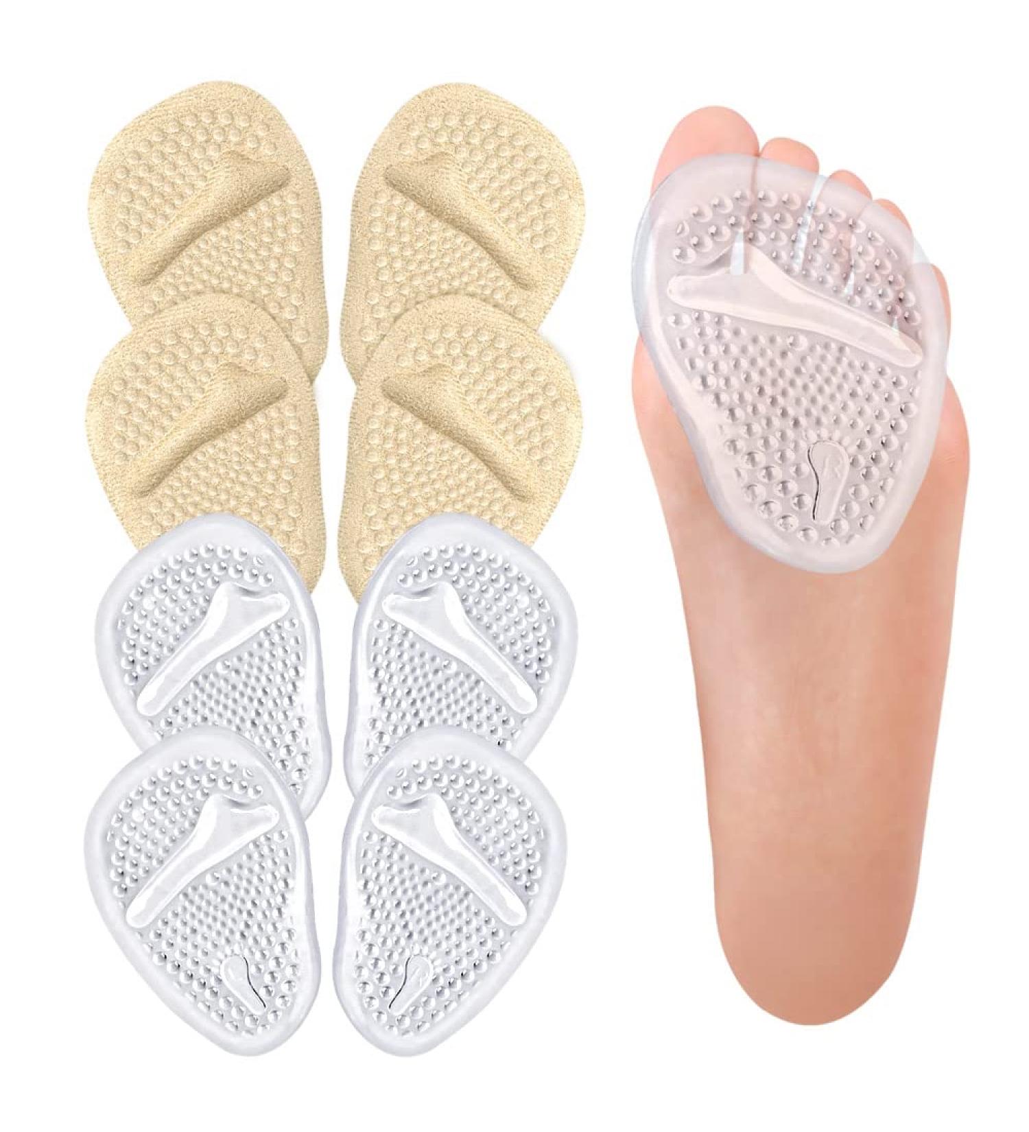 Premium Metatarsal Pads for Women - Silicone Ball of Foot Cushion Inserts | All-Day Pain Relief | Light Yellow & Transparent - Buy Online on GoSupps.com