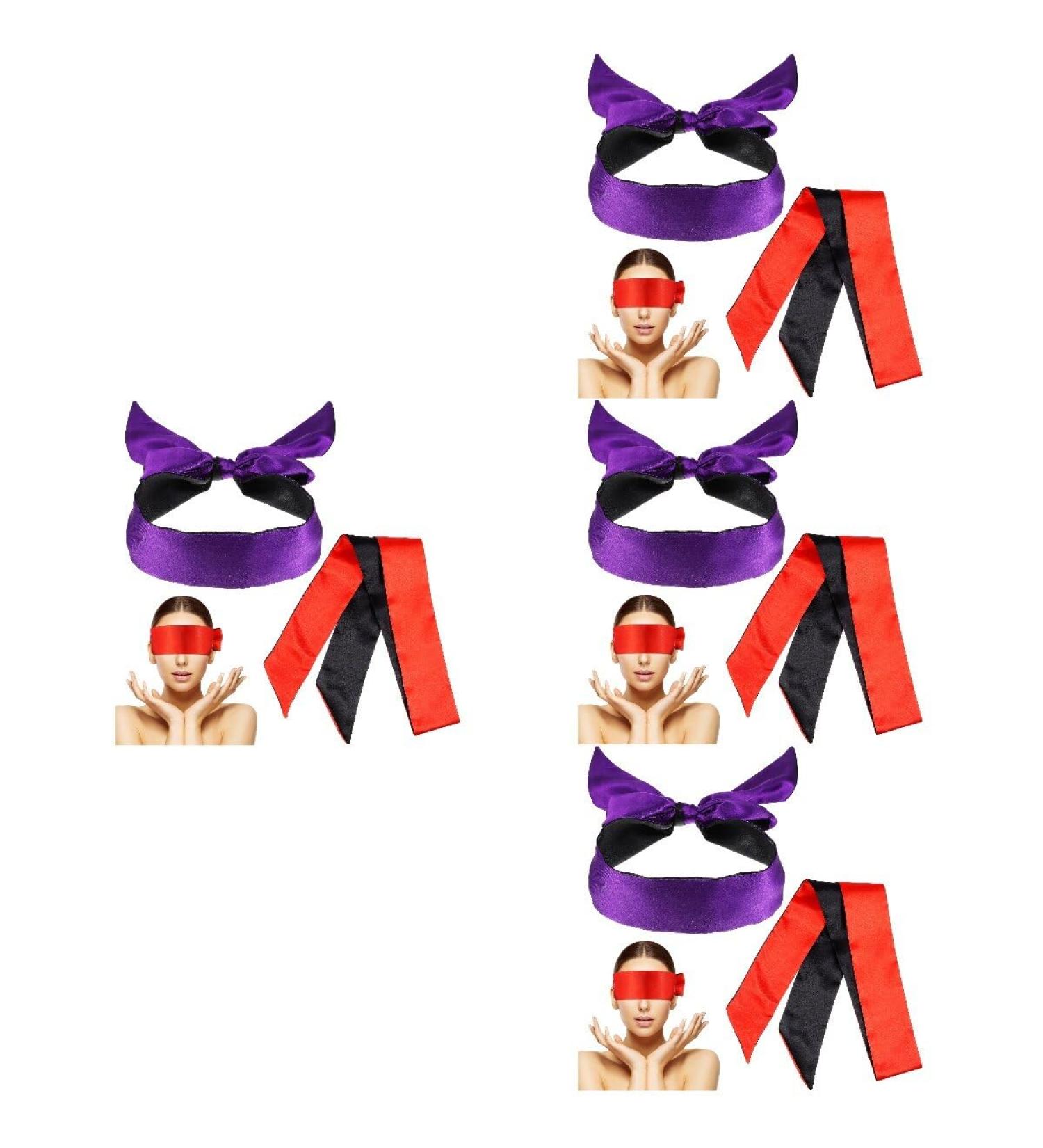 Healifty 8Pcs Satin Eye Mask Set for Adults - Soft Blindfold for Sleep, Play, Meditation - Ideal for Couples and Lovers - Buy Online on GoSupps.com