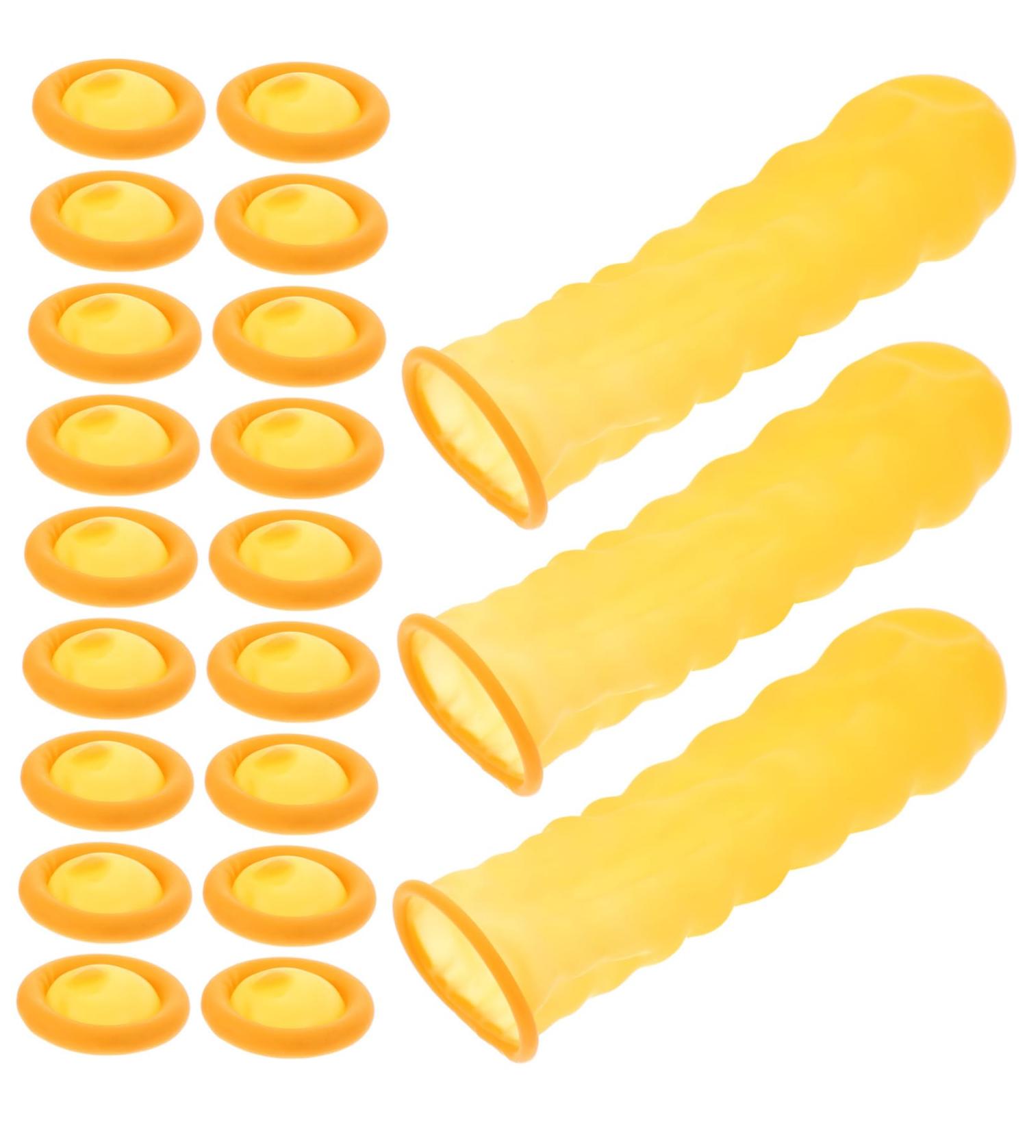 100pcs Reusable Finger Cots - Portable Protective Cover for Finger Pain Relief | Nitrile Joint Covers - Yellow 6.5X2.5cm - Buy Online on GoSupps.com