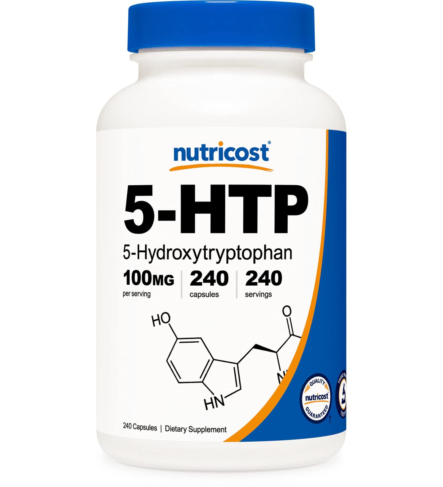 Nutricost 5-HTP 100mg - 240 Vegetarian Capsules | Gluten Free & Non-GMO - Buy Online on GoSupps.com