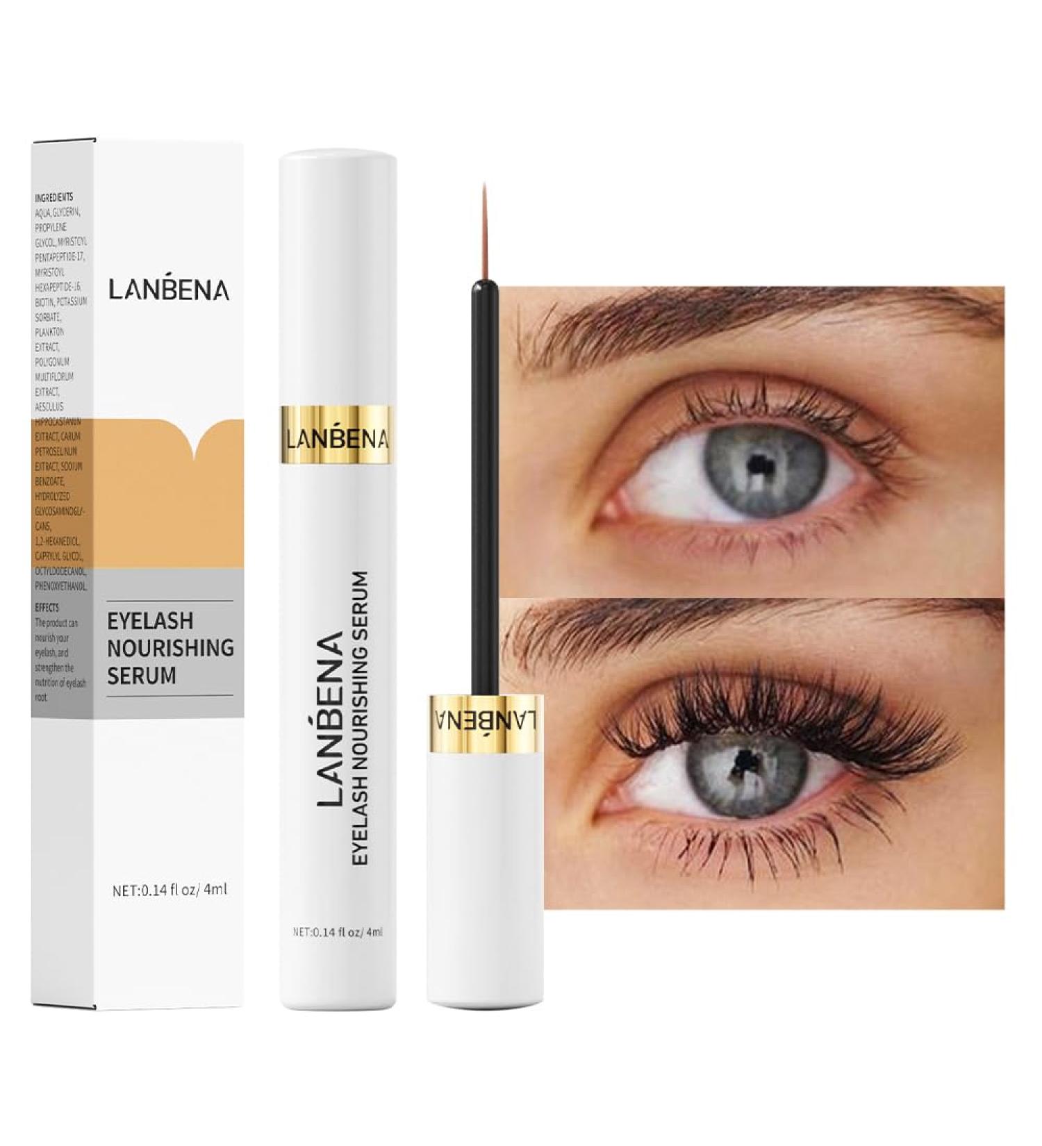 LANBENA Eyelash Growth Serum | Advanced Eyelash & Eyebrow Treatment | 100% Hypoallergenic 0.14 Fl. Oz - Buy Online on GoSupps.com
