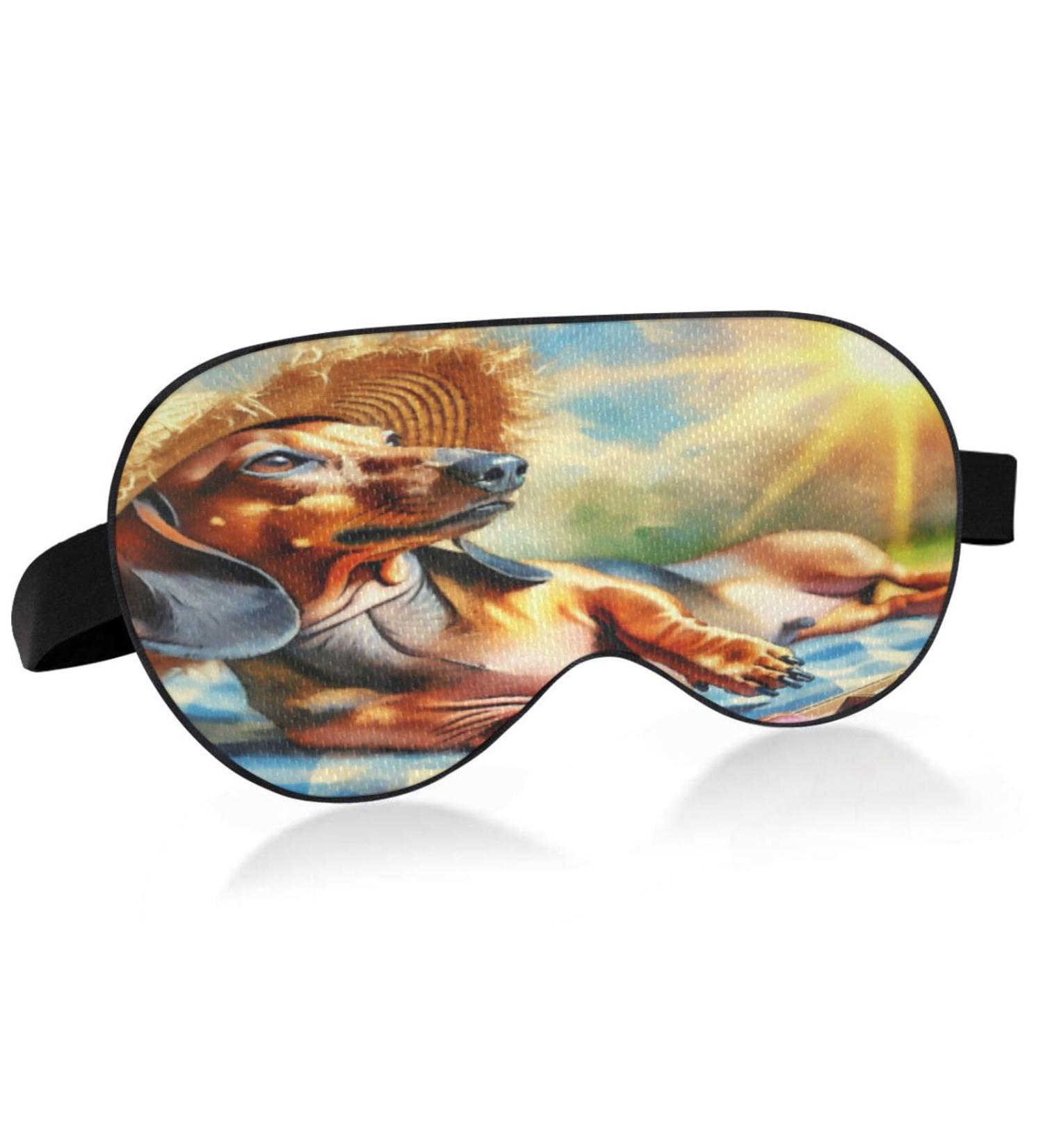 Summer Dachshund Dog Sleep Mask | Light Blocking Eye Mask for Travel & Naps | Adjustable Soft Blindfold for Men & Women - Buy Online on GoSupps.com