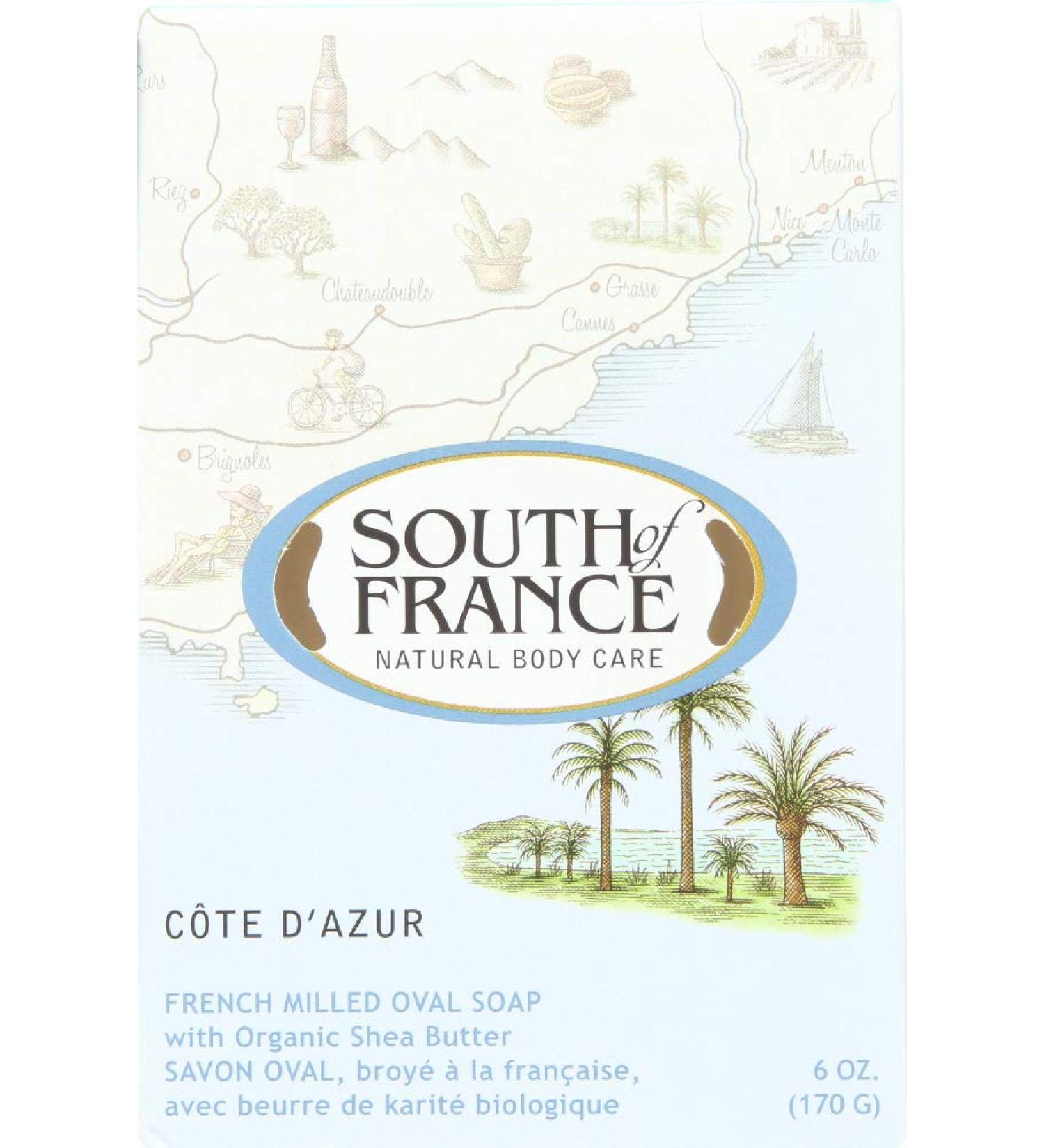Luxury Cote D'Azur French Milled Bar Soap with Organic Shea Butter - 6 oz - Buy Online on GoSupps.com