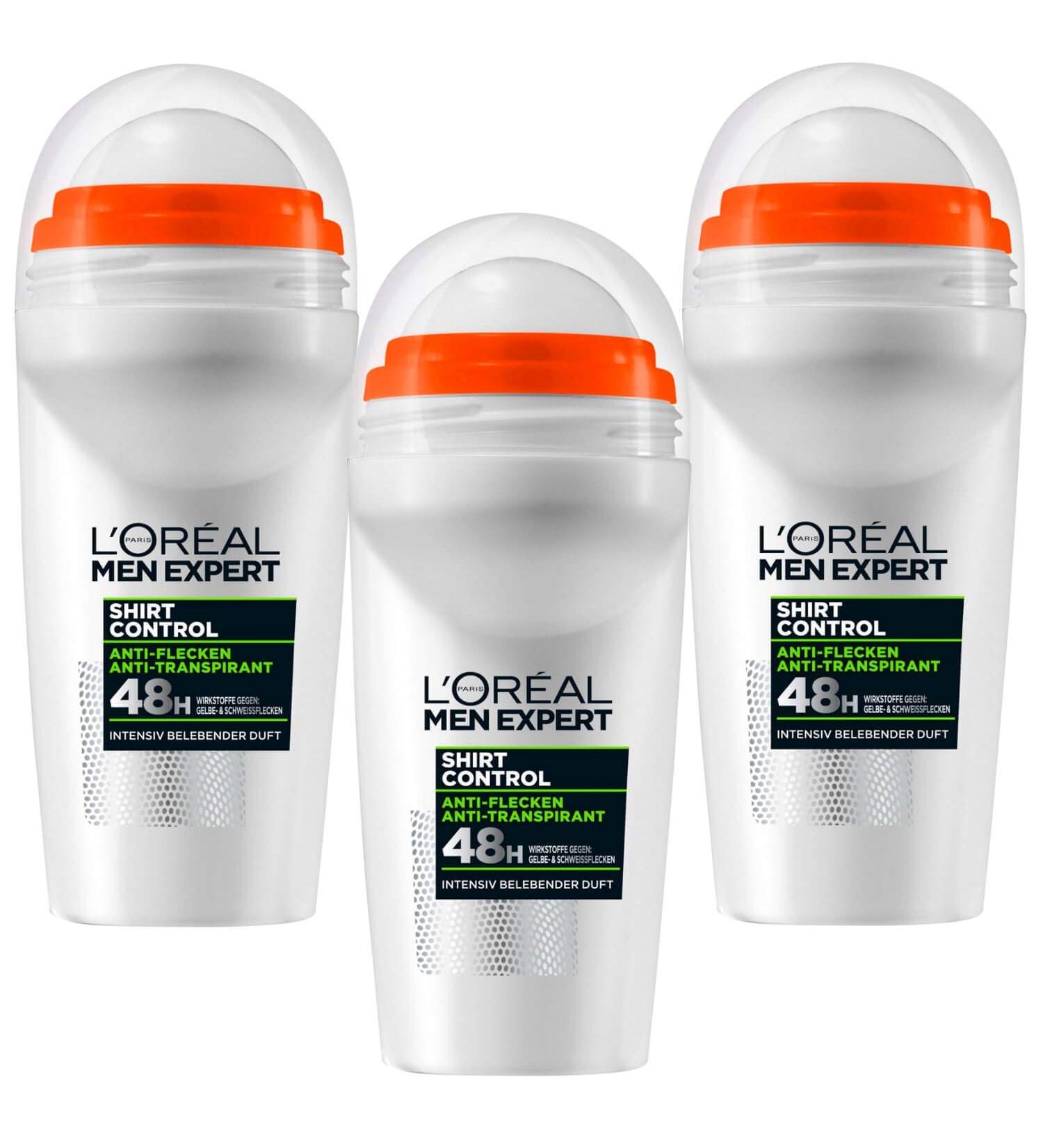  L'OR AL Loreal Men Expert Roll-On Antiperspirant Deodorant for Men 50 ml Pack of 3 - Buy Online on GoSupps.com
