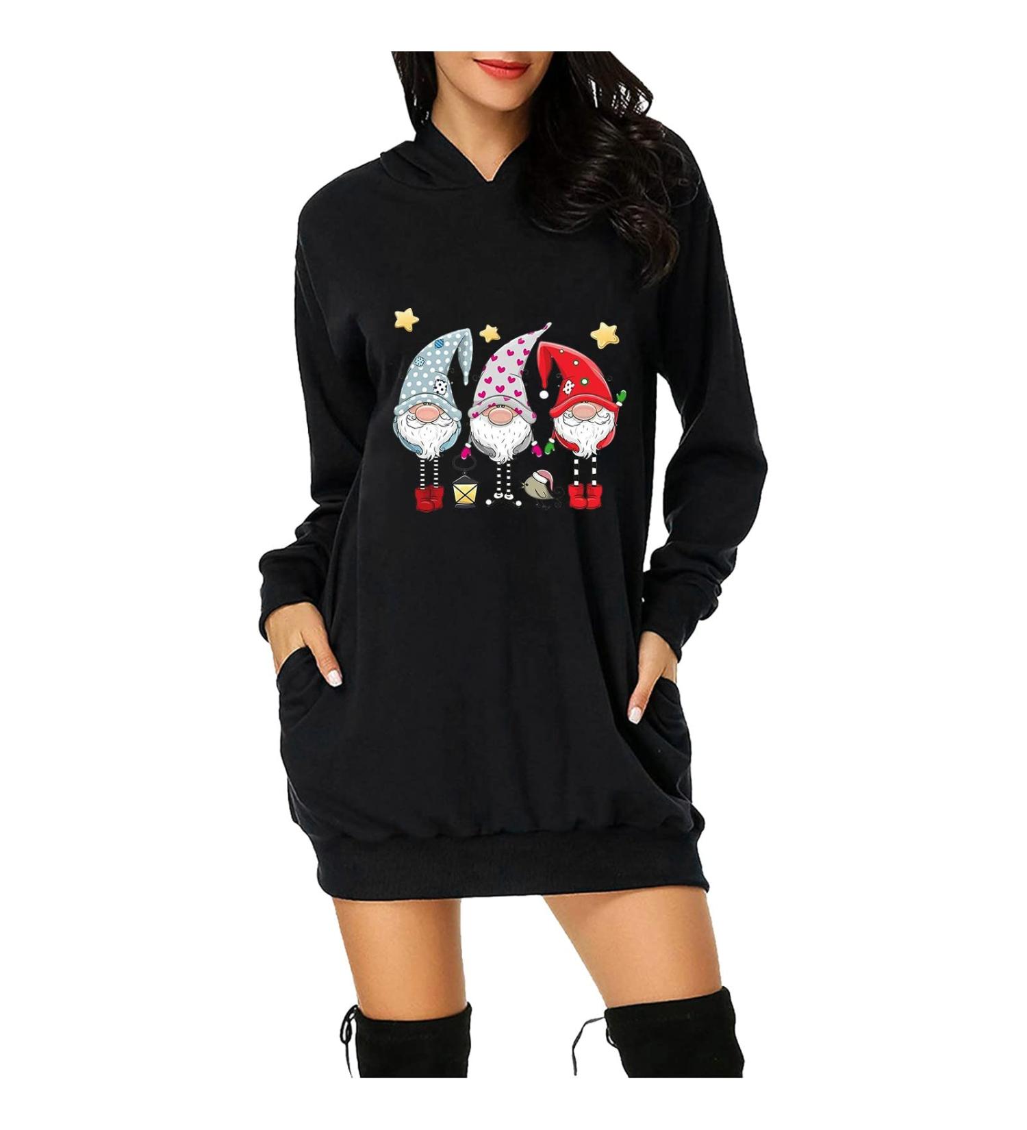 Women's Christmas Hoodie Skirt Costume | Cartoon Party Clothes & Long-Sleeve Blouse - Shop Now! - Buy Online on GoSupps.com