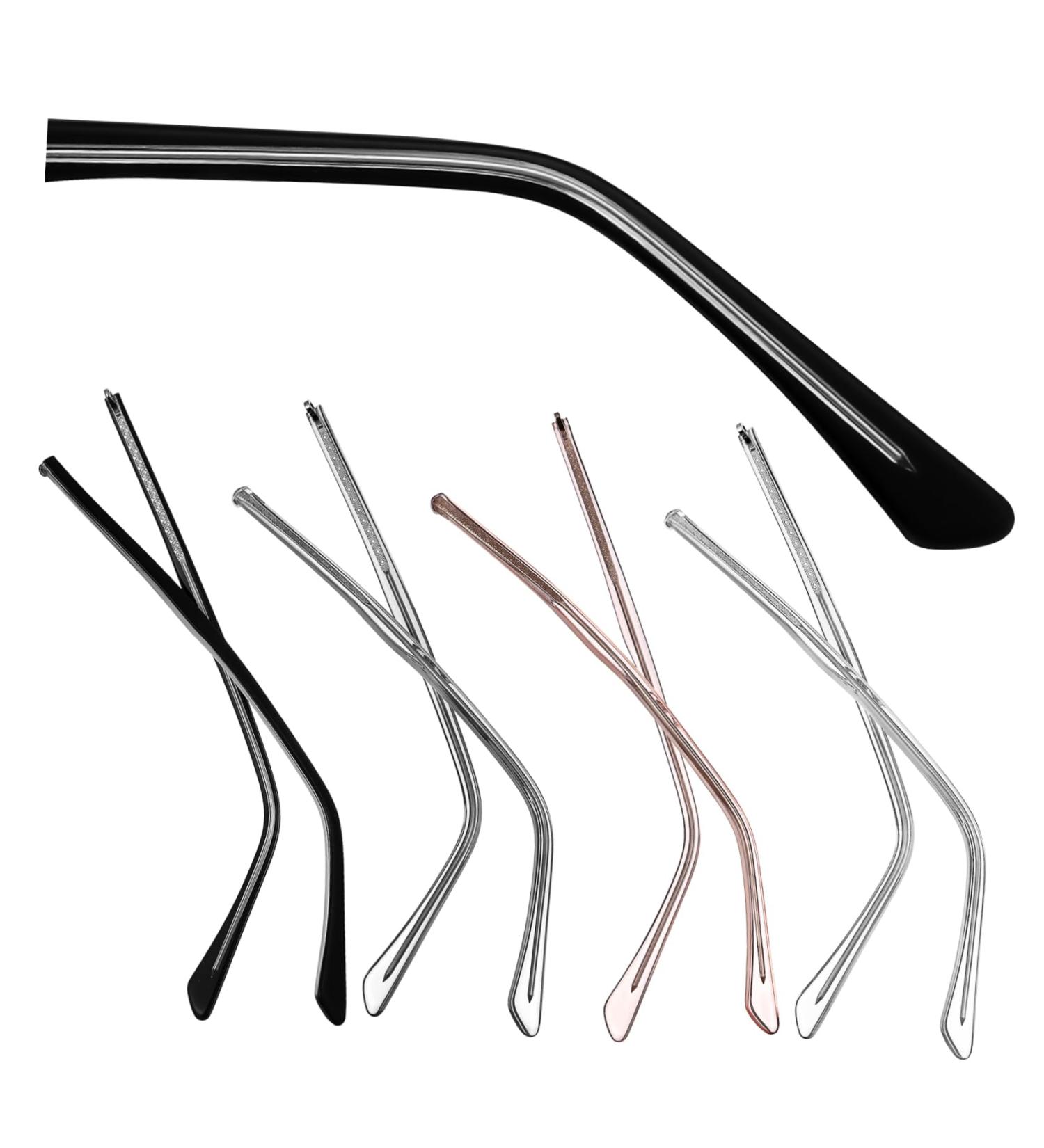 Mobestech Universal Replacement Glasses Frame Bars - 4 Pairs Transparent Black Rose Gold Gray - Durable TR90 Parts for Men & Women - Buy Online on GoSupps.com
