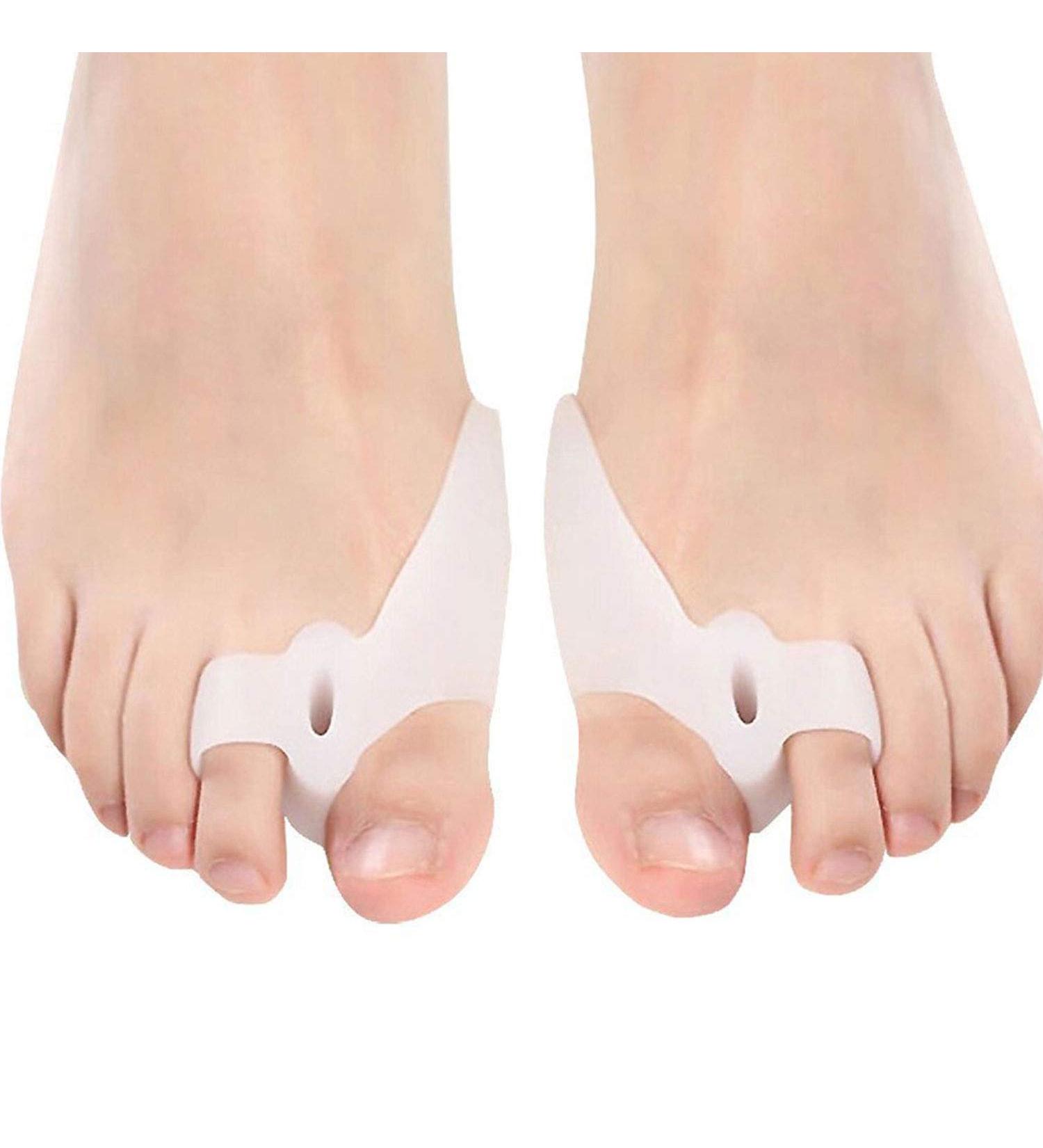 PediMend 2X Silicone Gel Toe Separator for Big Toe Alignment & Bunion Protection - Toe Straightener & Alignment Support - Unisex Foot Care (White) - Buy Online on GoSupps.com