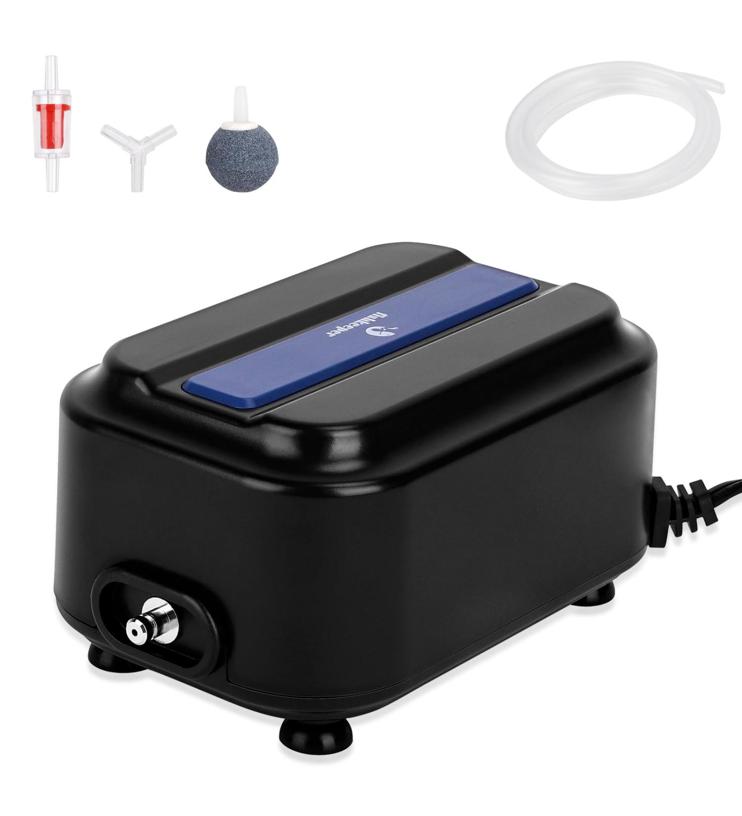 Fishkeeper Quiet Air Pump for Aquarium - 2.5W/5W/8W Up to 570L 500LPH Maximum Air Flow - Buy Online on GoSupps.com