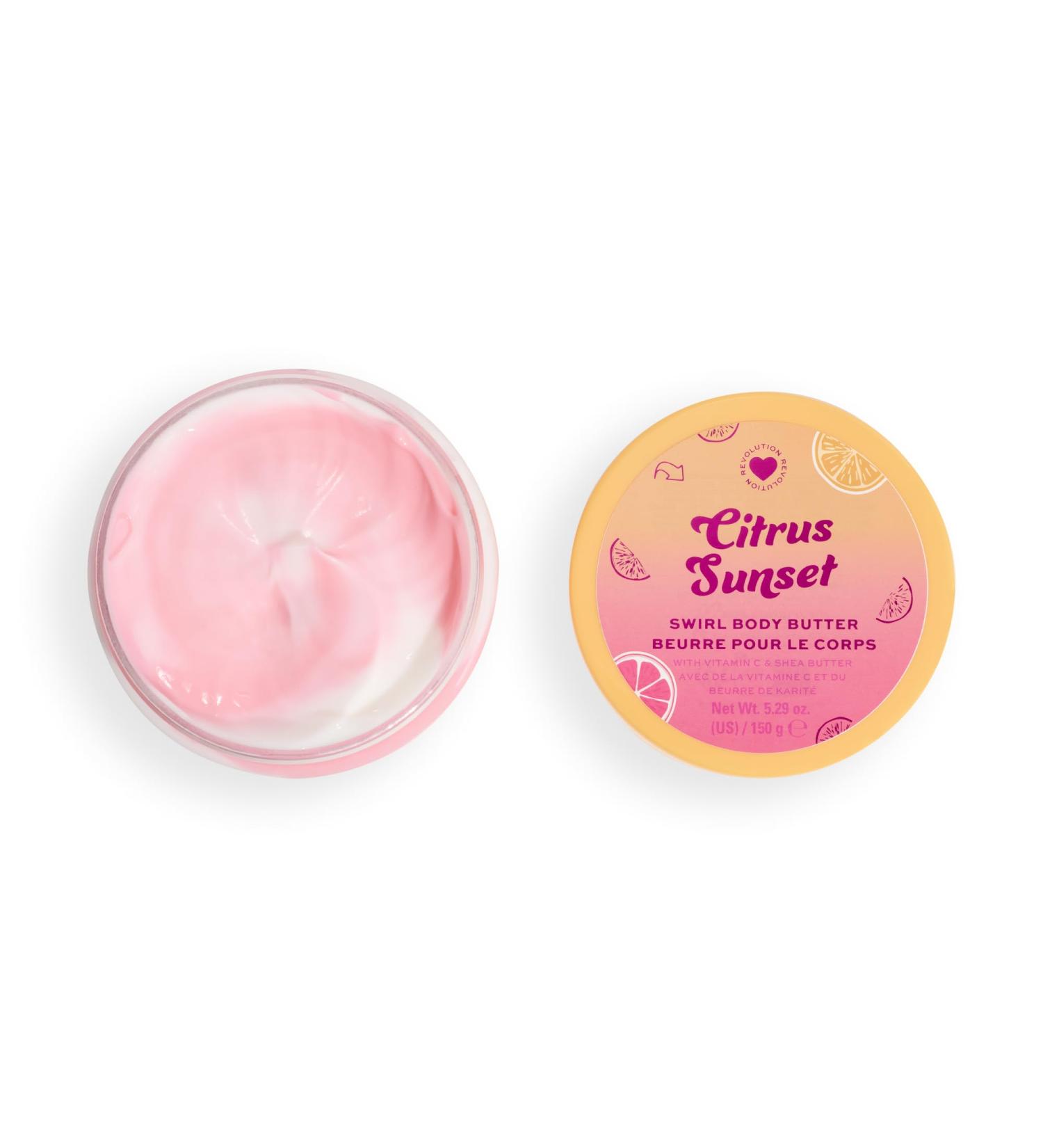 I Heart Revolution Citrus Crush Swirl Body Cream Hydrating & Nourishing Moisturizer with Vitamin C Citrus Scent Cruelty-Free & Vegan 5.29 fl oz