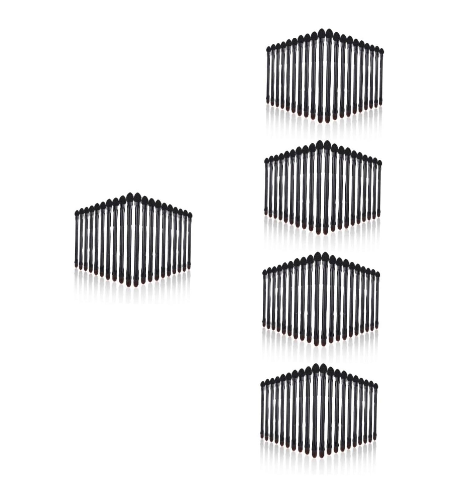 Baluue 100 Pcs Double Eye Shadow Makeup Eyeshadow Brush Women Makeup Brush Make up Cosmetics Plastic Black - Buy Online on GoSupps.com