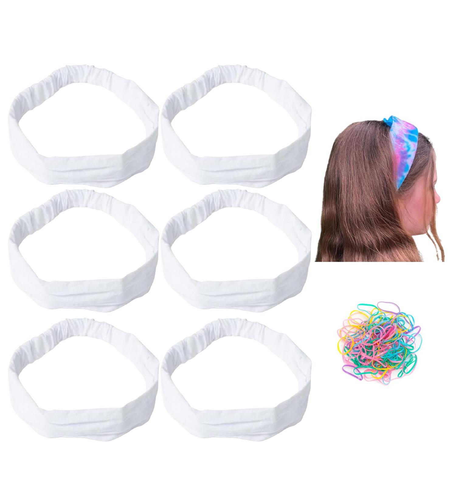 6 Pcs White Cotton Headband | Non-Slip Hair Elastic Headwrap for Women | Tie Dye Party Supplies - Buy Online on GoSupps.com