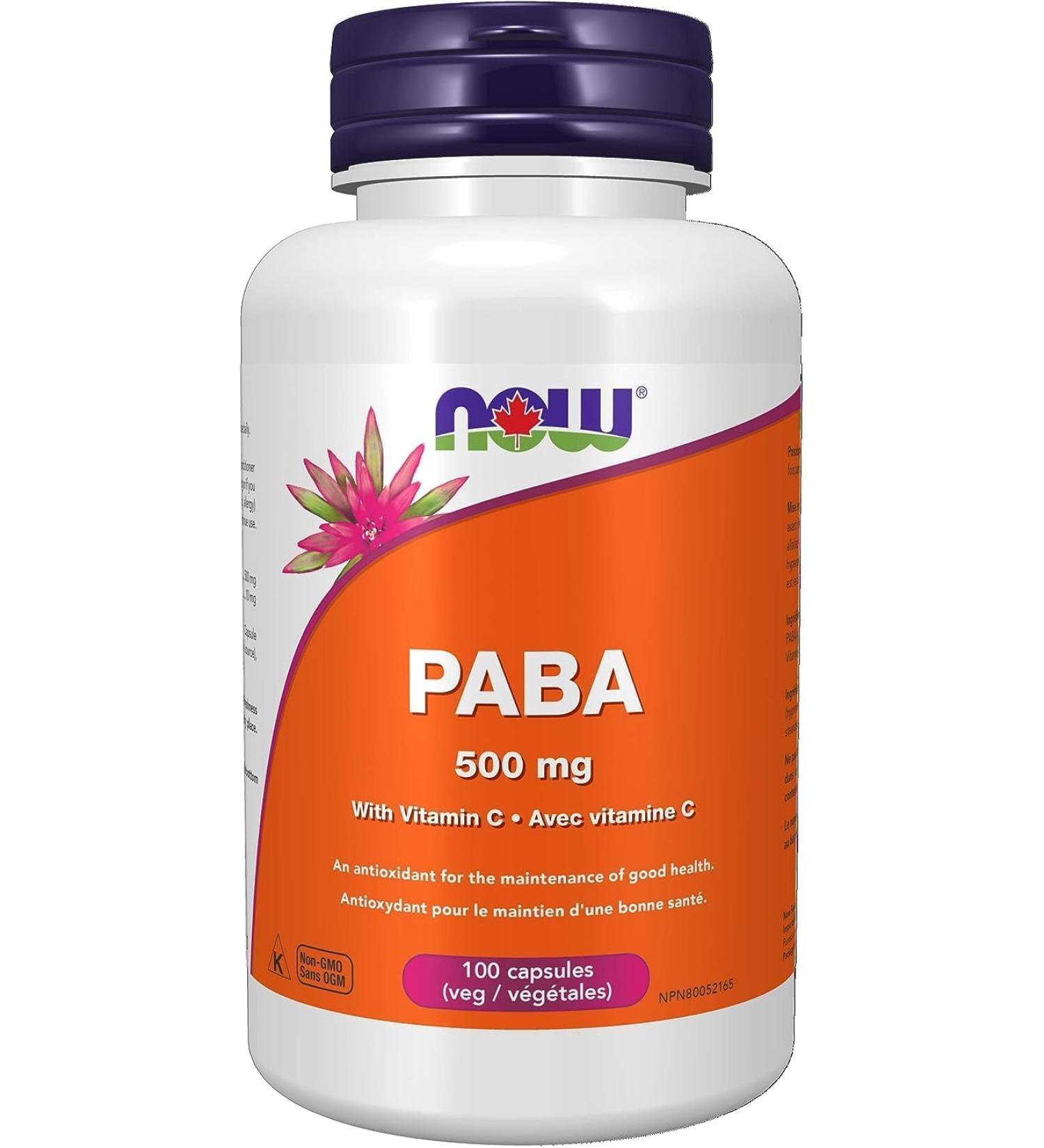 Now PABA 500mg w/Vit C 100vcap - Buy Online on GoSupps.com